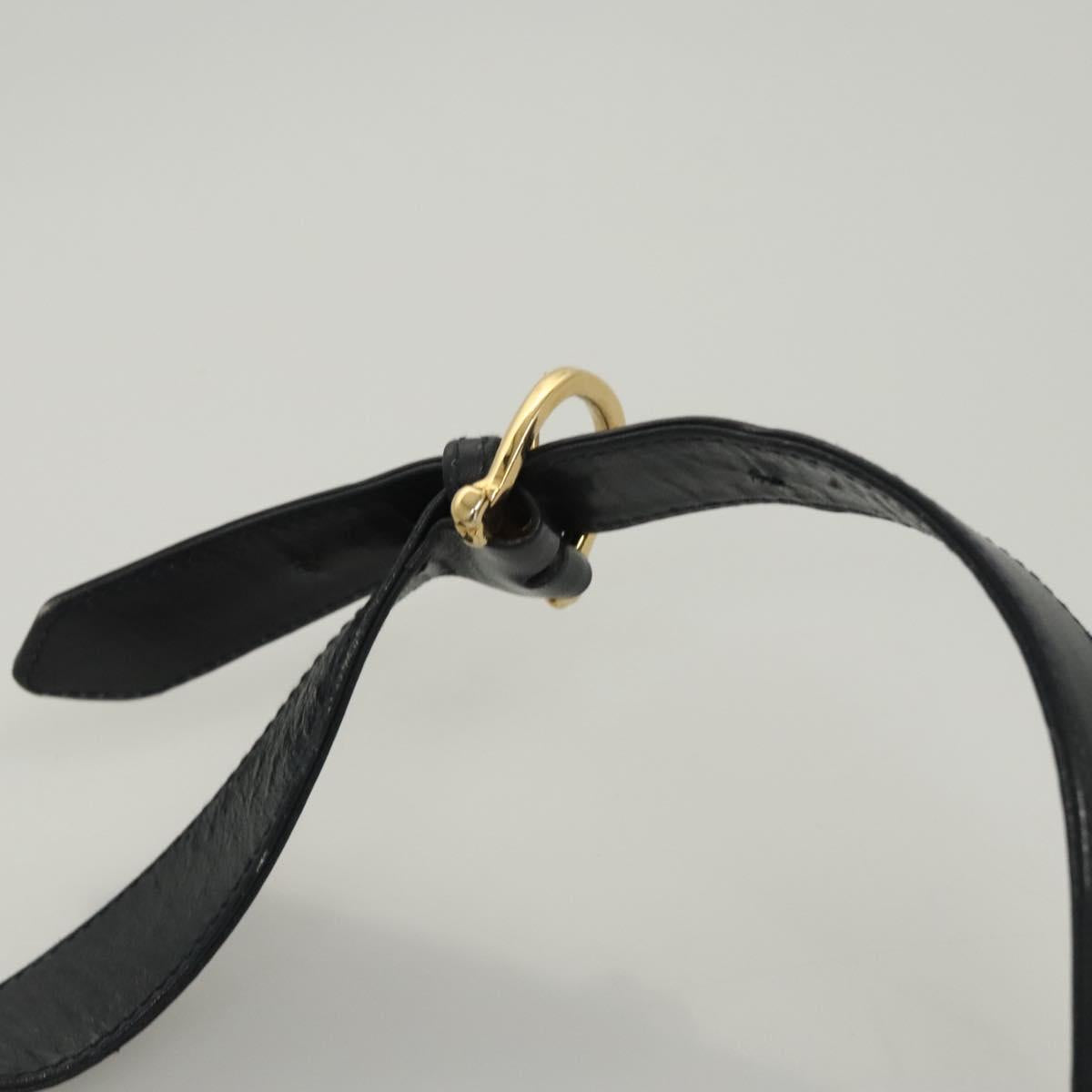 CELINE C Sulky Shoulder Bag Canvas Navy Gold Auth 121704