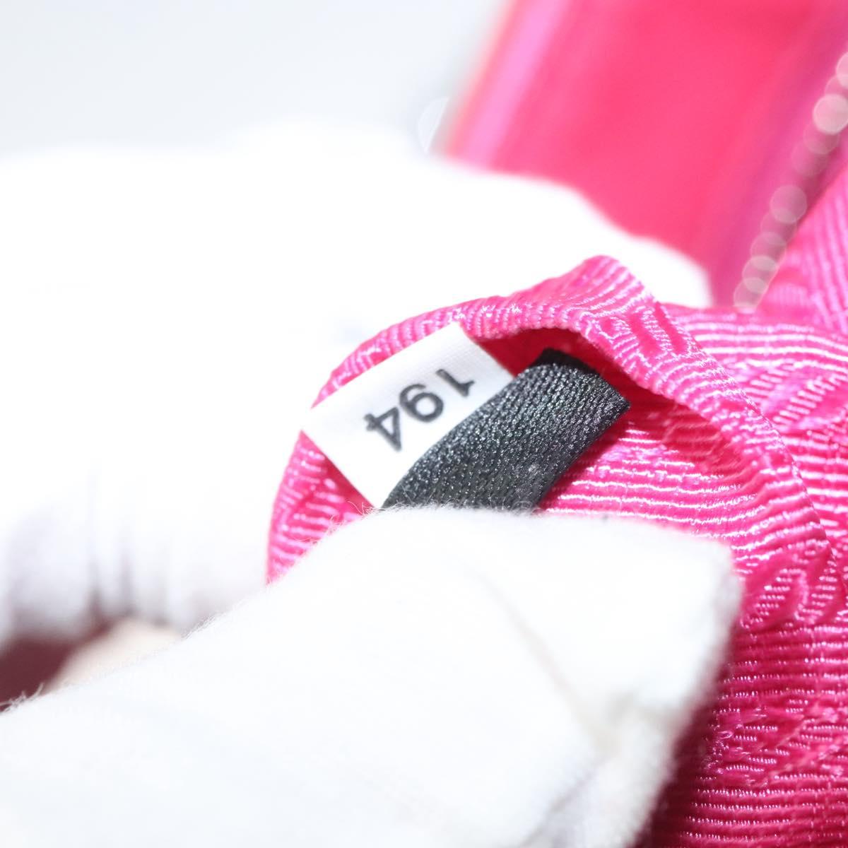 PRADA Chain Shoulder Bag Nylon Pink Silver Auth 121721