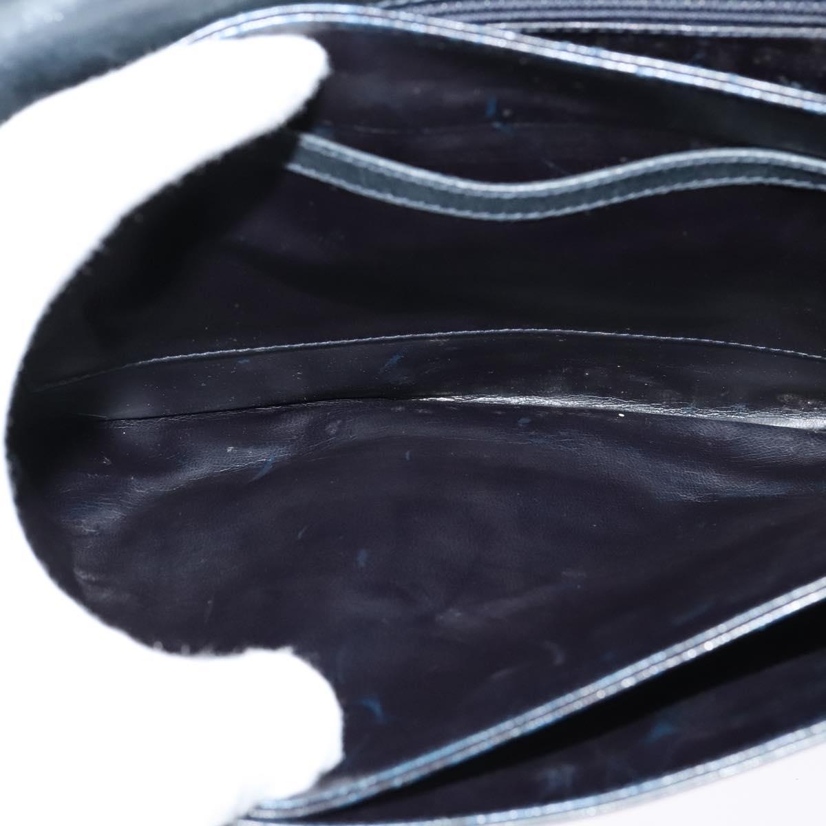 CELINE C Sulky Shoulder Bag Canvas Navy Gold Auth 121724