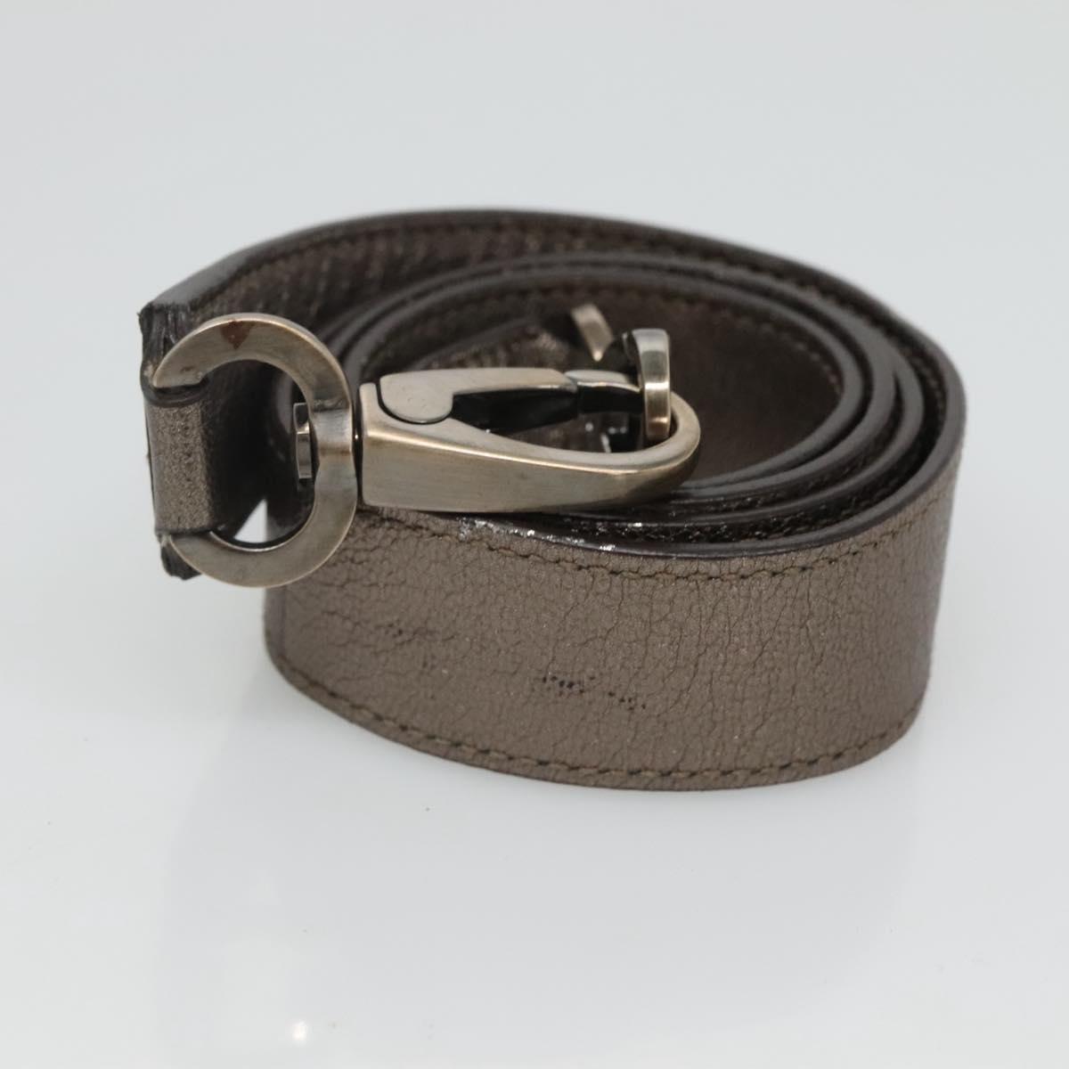 Salvatore Ferragamo Gancini Hand Bag Leather 2way Gold Tone Auth 121739