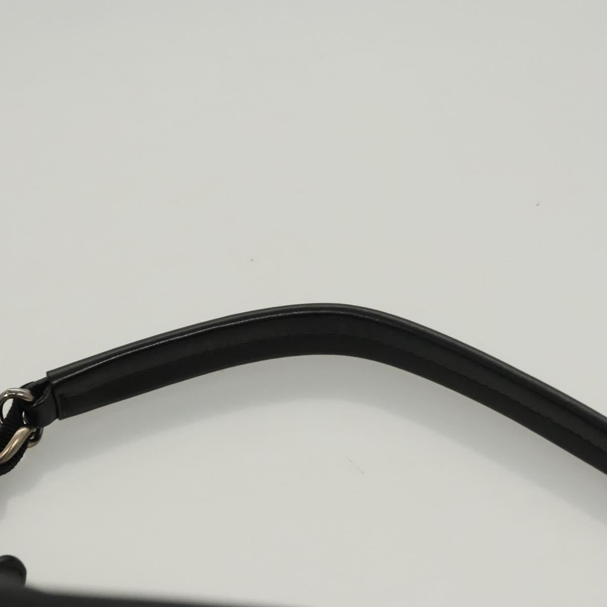 Salvatore Ferragamo Chain Shoulder Bag Nylon Black Silver Auth 121741