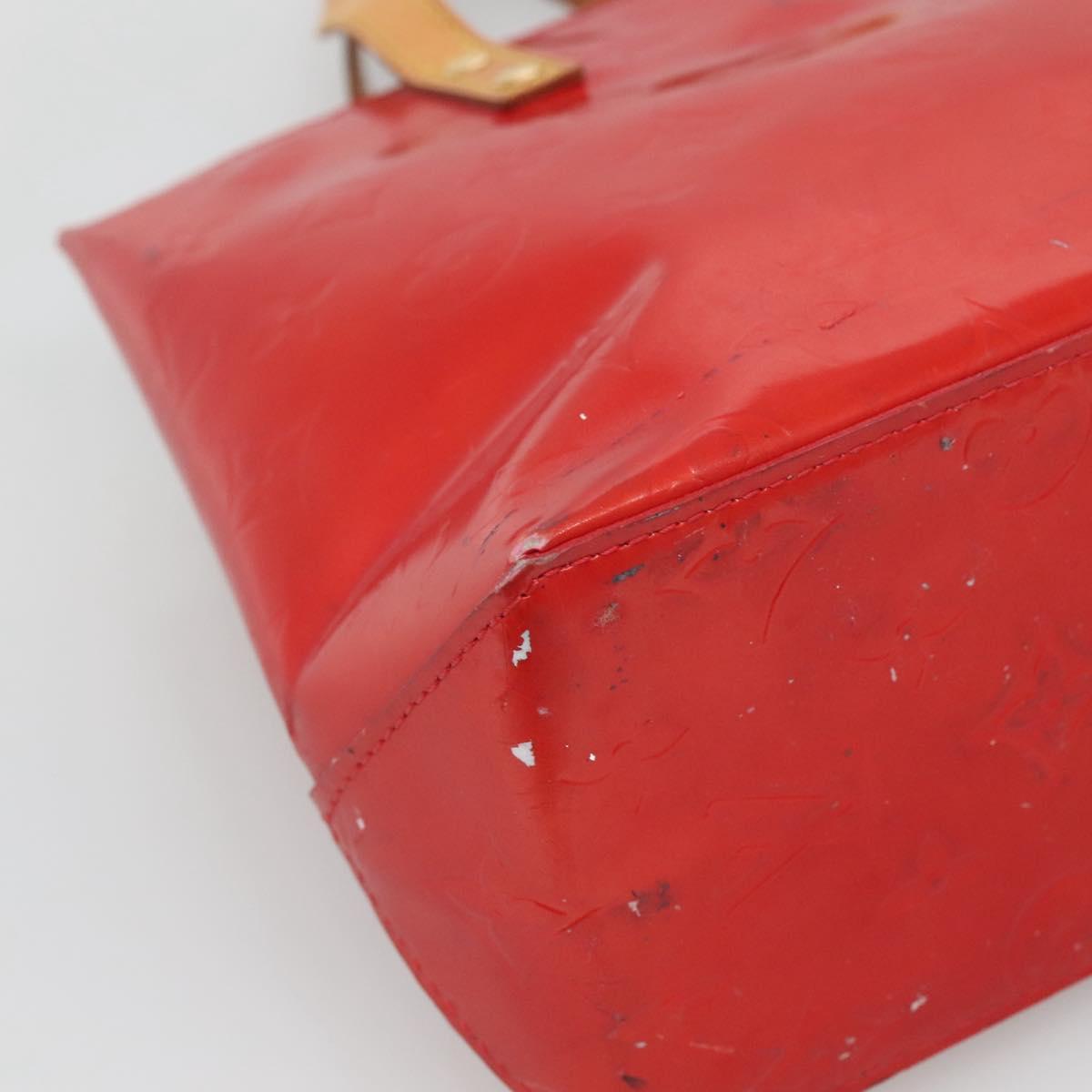 LOUIS VUITTON Monogram Vernis Reade PM Hand Bag Red Rouge M91088 LV Auth 121758