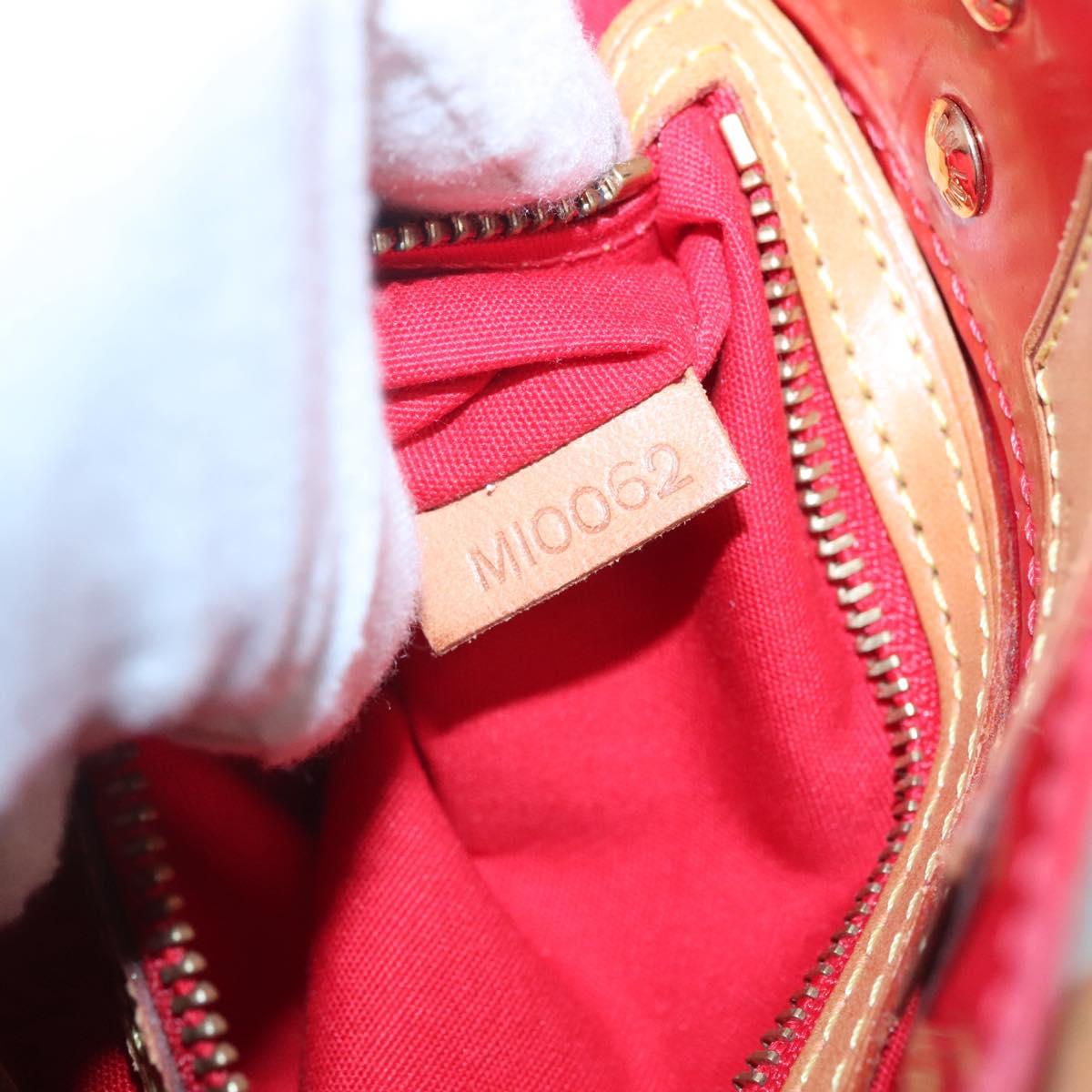 LOUIS VUITTON Monogram Vernis Reade PM Hand Bag Red Rouge M91088 LV Auth 121758