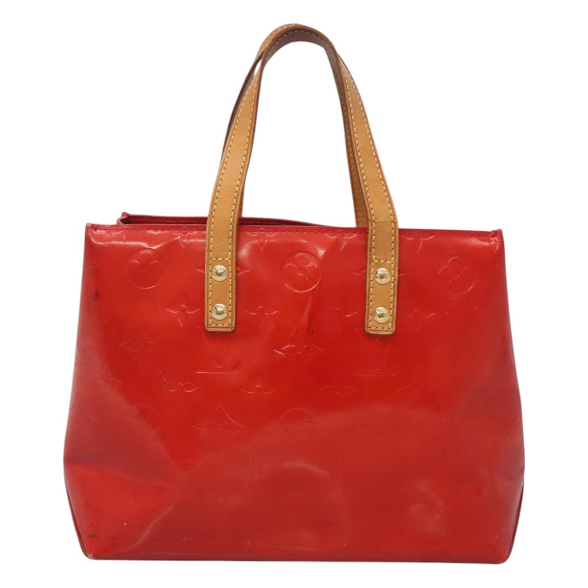 LOUIS VUITTON Monogram Vernis Reade PM Hand Bag Red Rouge M91088 LV Auth 121758