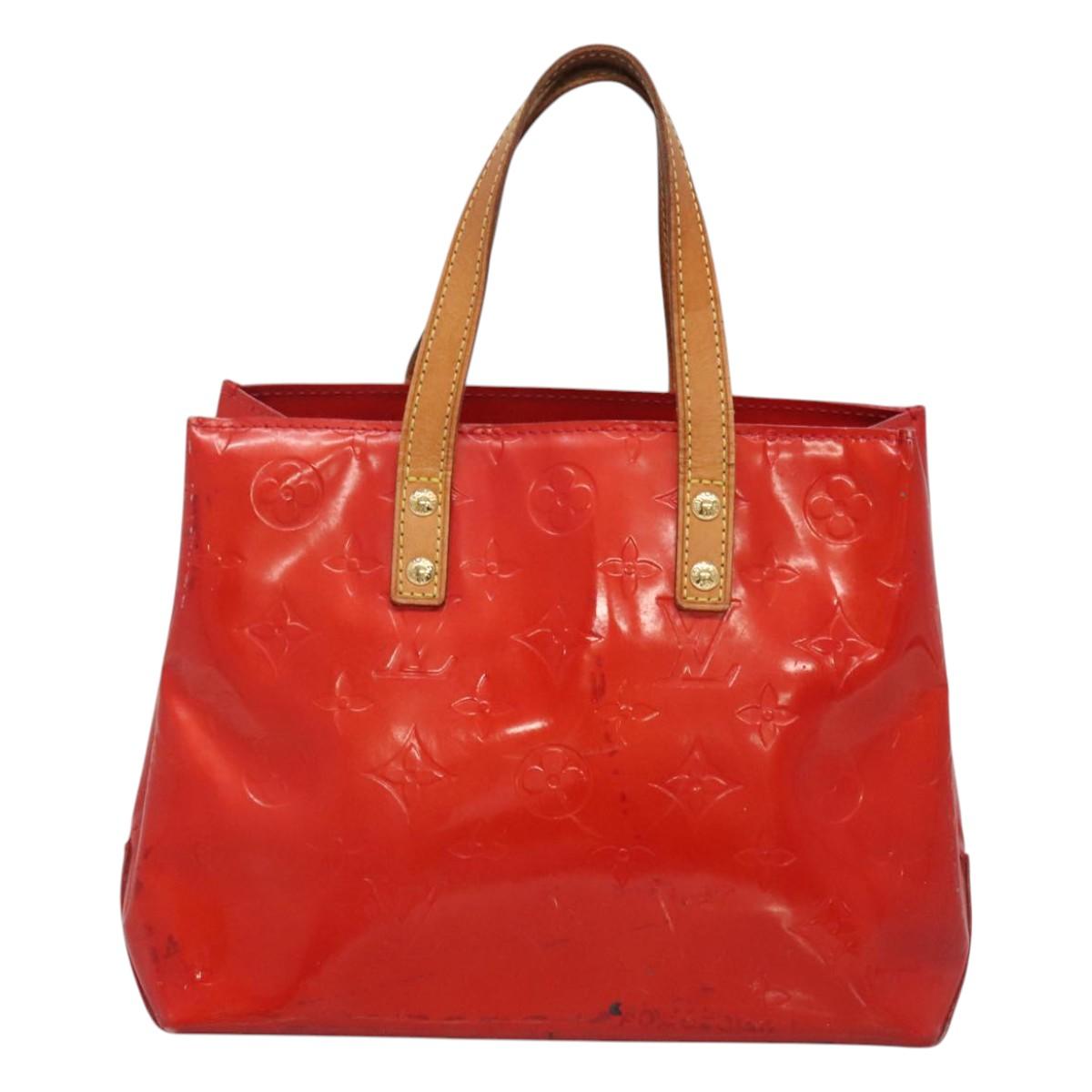 LOUIS VUITTON Monogram Vernis Reade PM Hand Bag Red Rouge M91088 LV Auth 121758
