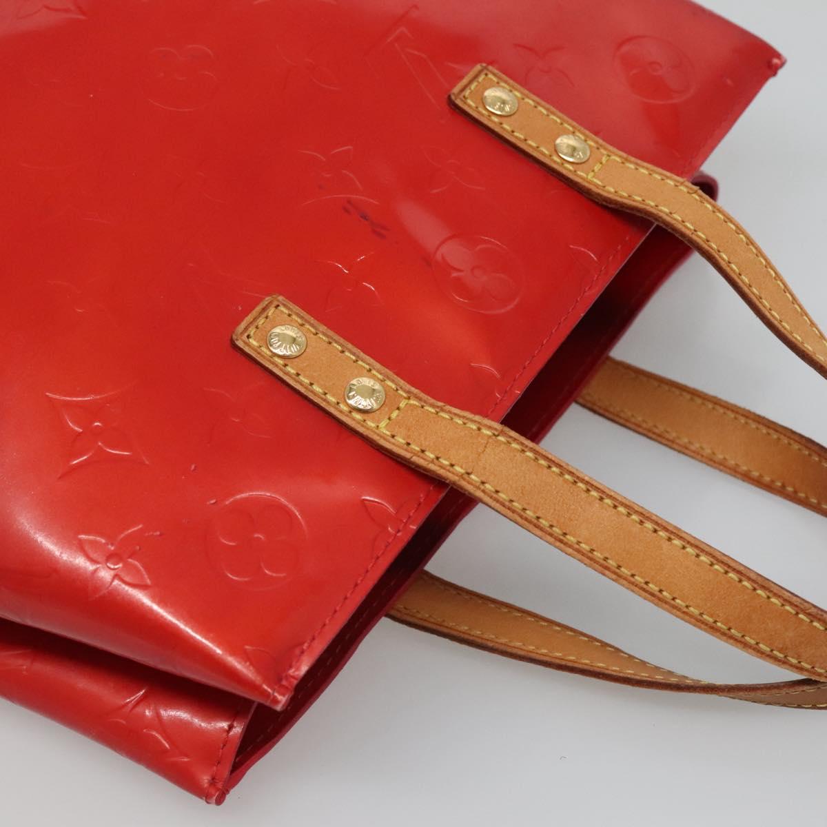 LOUIS VUITTON Monogram Vernis Reade PM Hand Bag Red Rouge M91088 LV Auth 121758