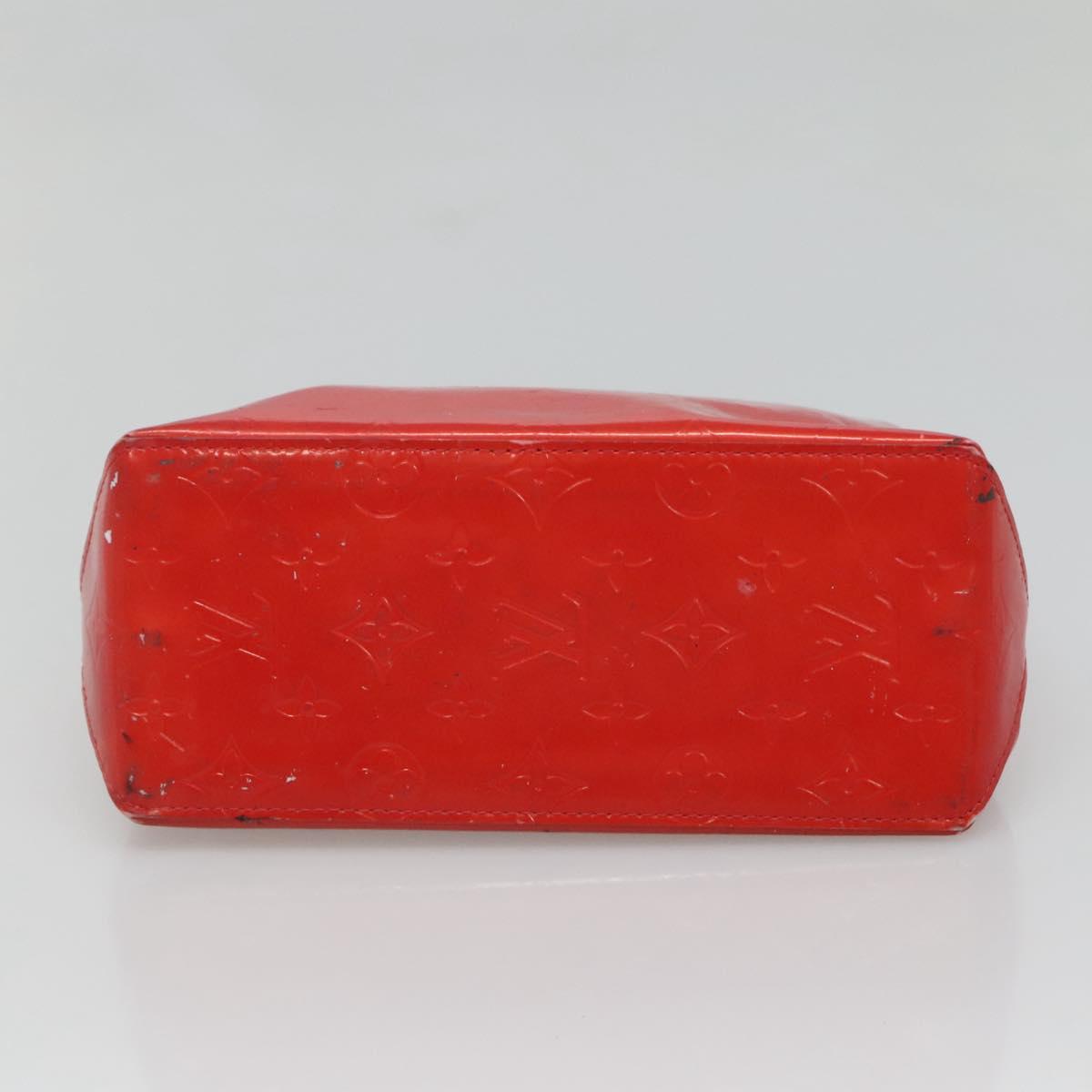 LOUIS VUITTON Monogram Vernis Reade PM Hand Bag Red Rouge M91088 LV Auth 121758