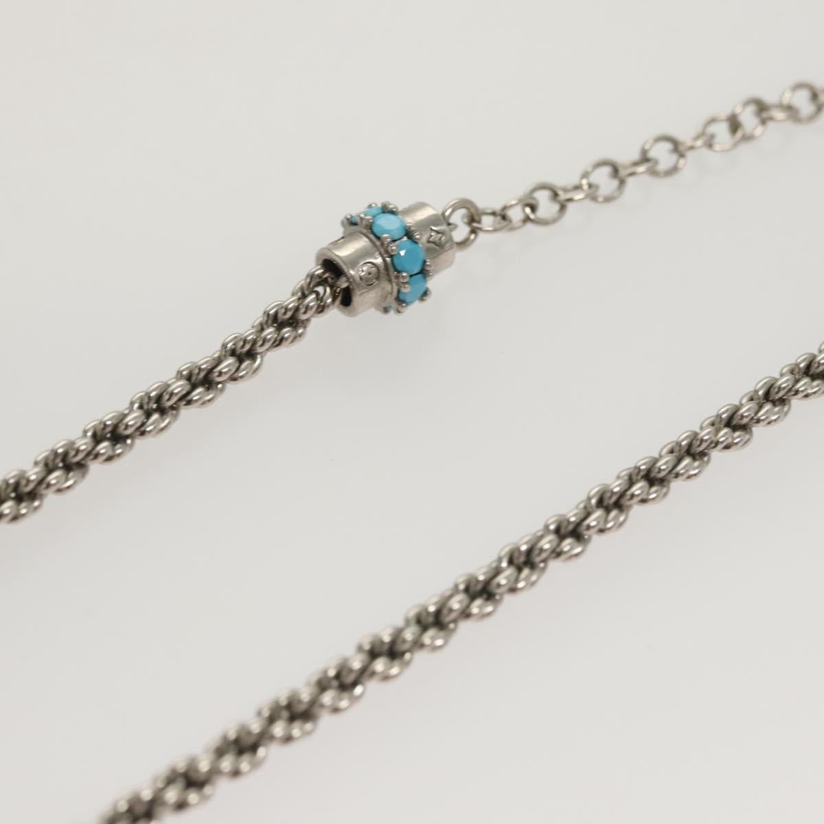 LOUIS VUITTON LV Flower Rope Pendant Necklace Silver tone M02062 LV Auth 121761