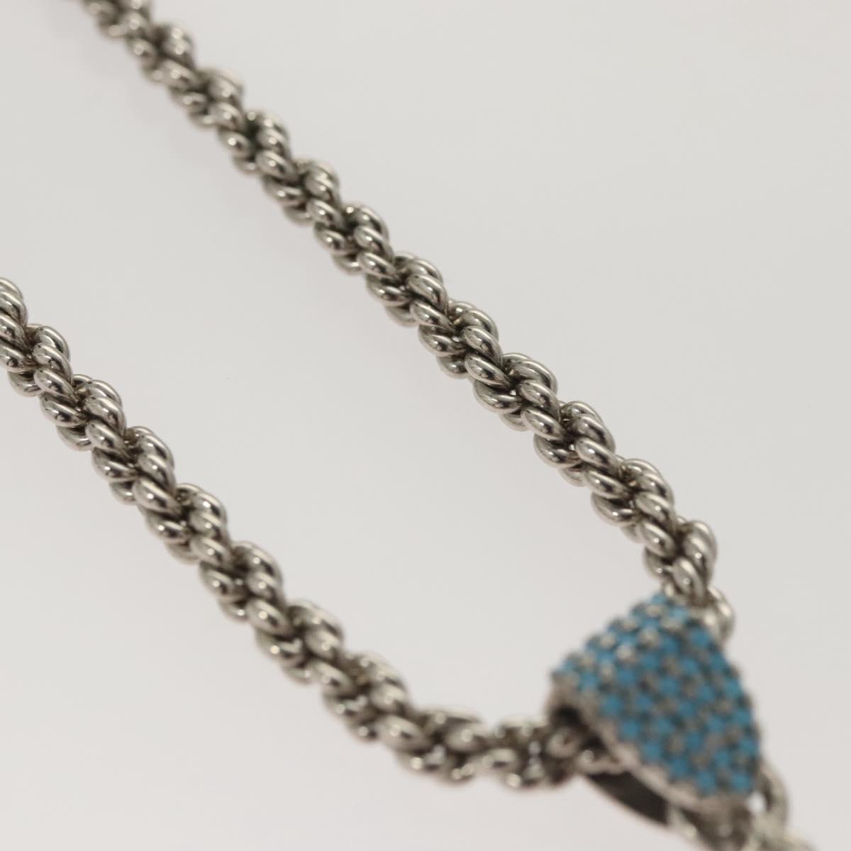 LOUIS VUITTON LV Flower Rope Pendant Necklace Silver tone M02062 LV Auth 121761