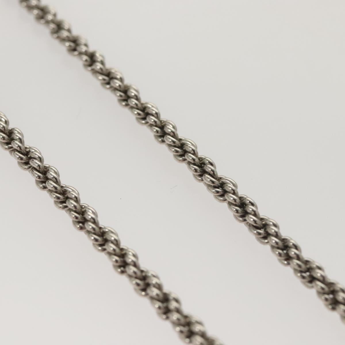 LOUIS VUITTON LV Flower Rope Pendant Necklace Silver tone M02062 LV Auth 121761