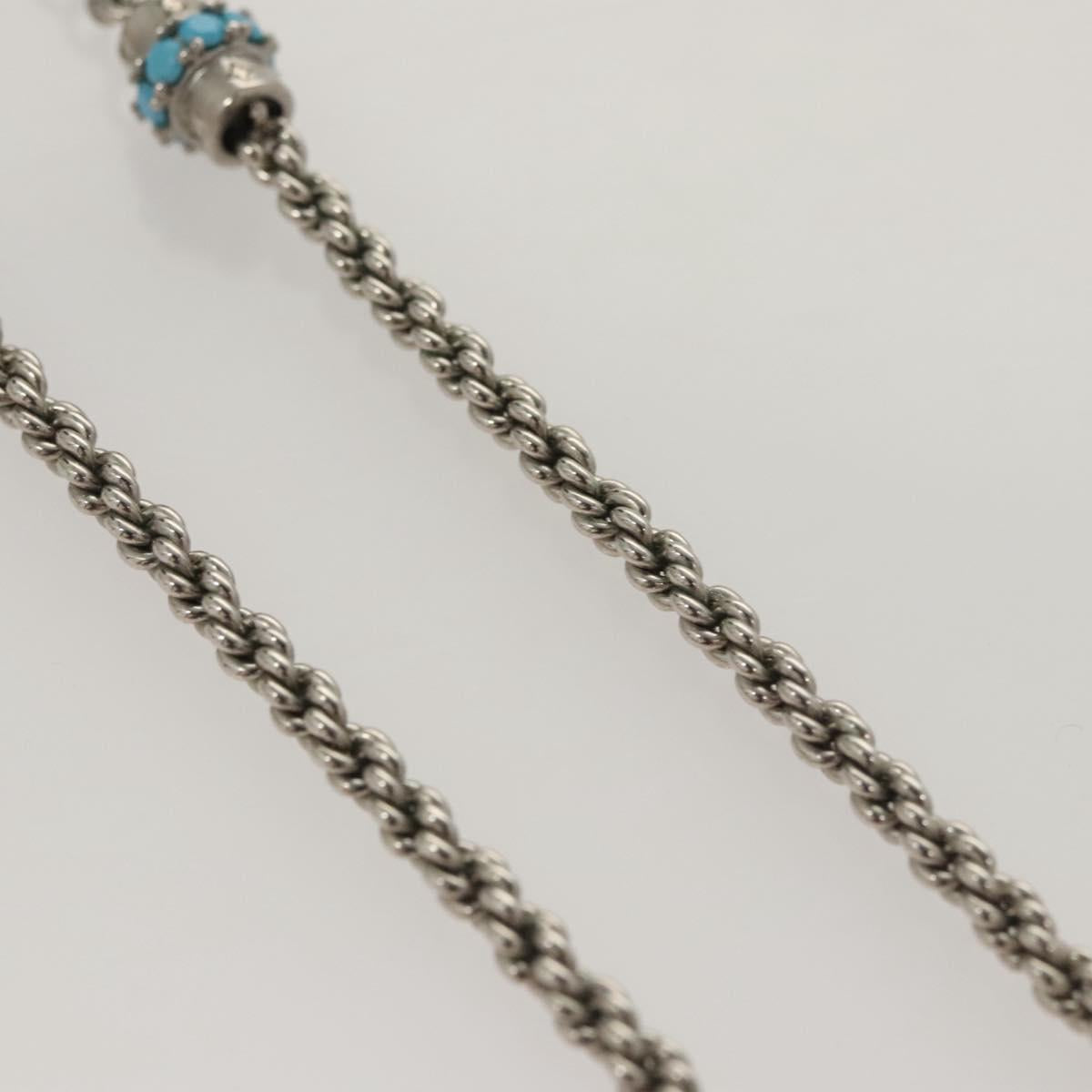 LOUIS VUITTON LV Flower Rope Pendant Necklace Silver tone M02062 LV Auth 121761