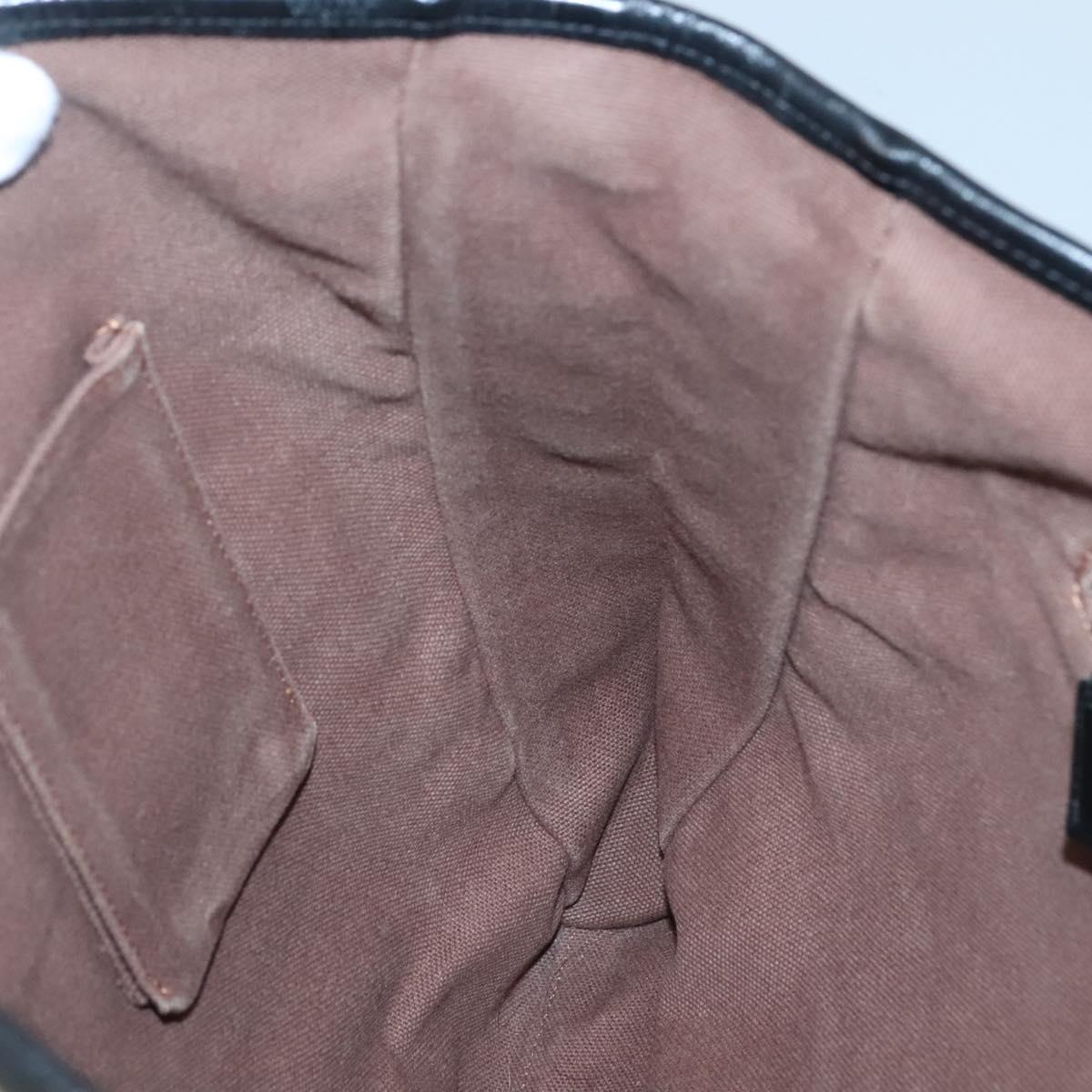 BURBERRY Nova Check Blue Label Tote Bag Wool Beige Silver Auth 121808