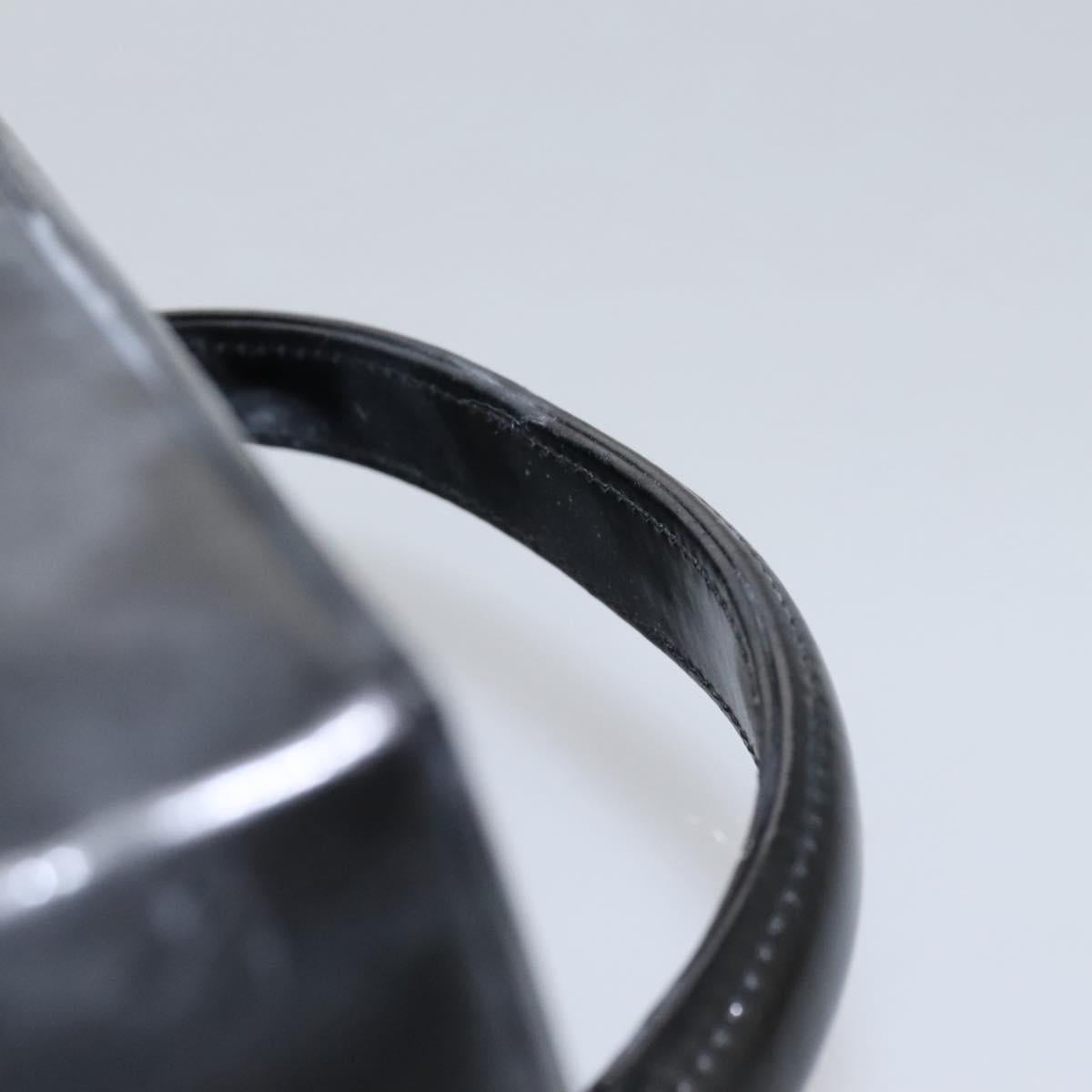 CHANEL Vanity Bag Patent Leather 2way Black Gold CC Auth 121811