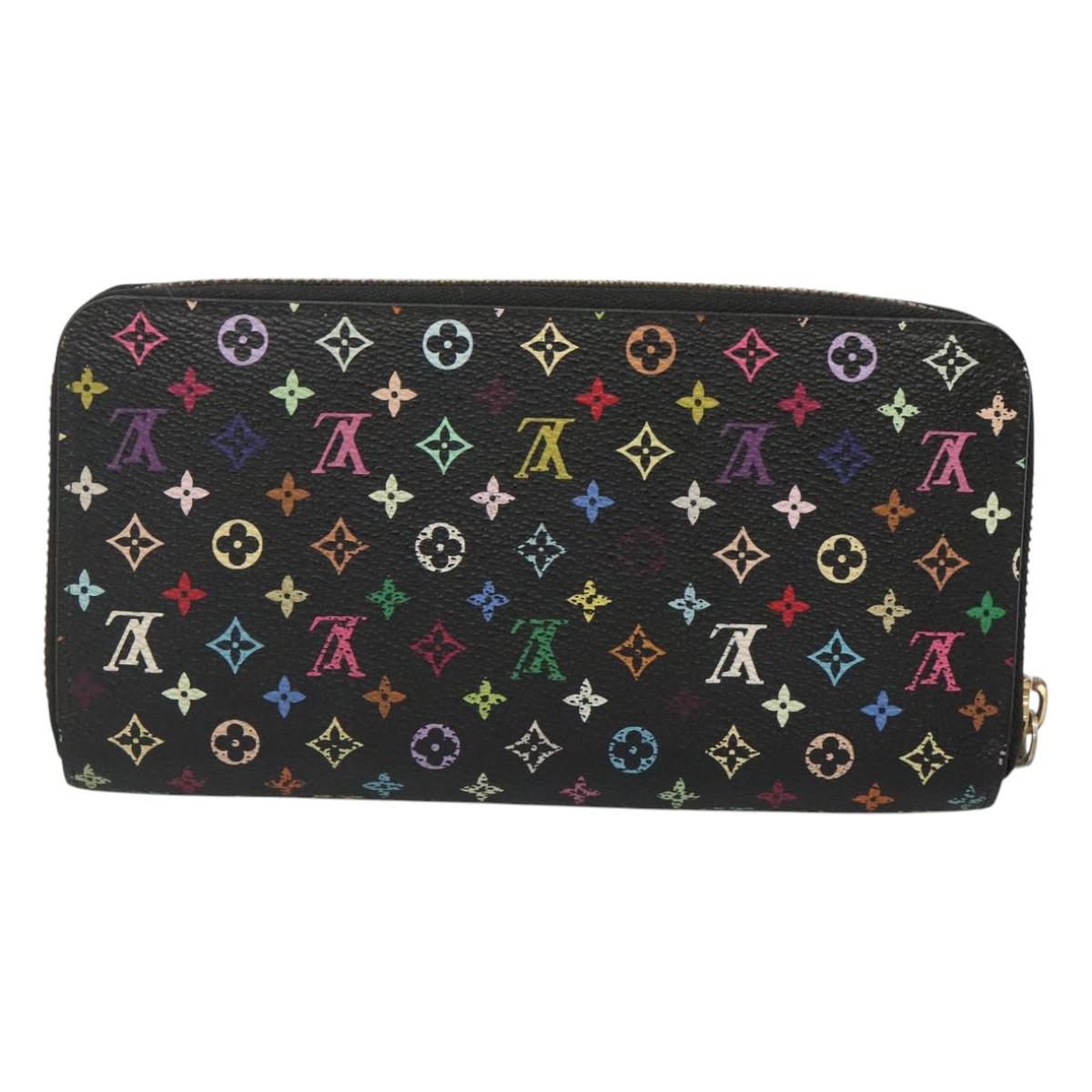 LOUIS VUITTON Monogram Multicolor Zippy Wallet Long Black M60243 LV Auth 121827