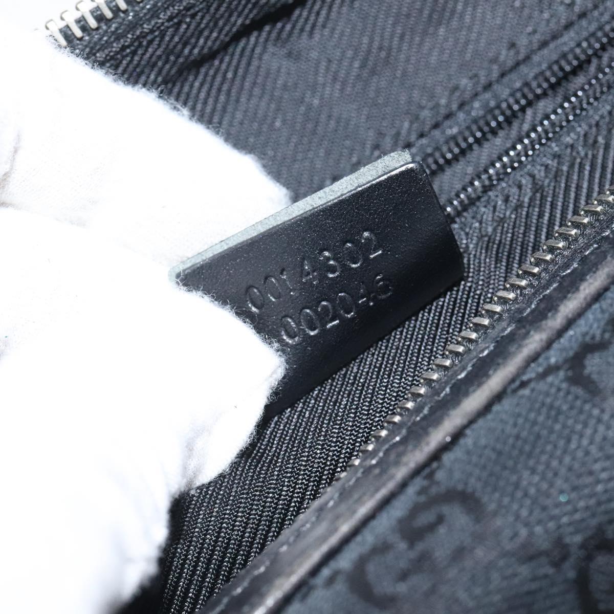 GUCCI GG Canvas Shoulder Bag Black Silver 0014302 Auth 121829