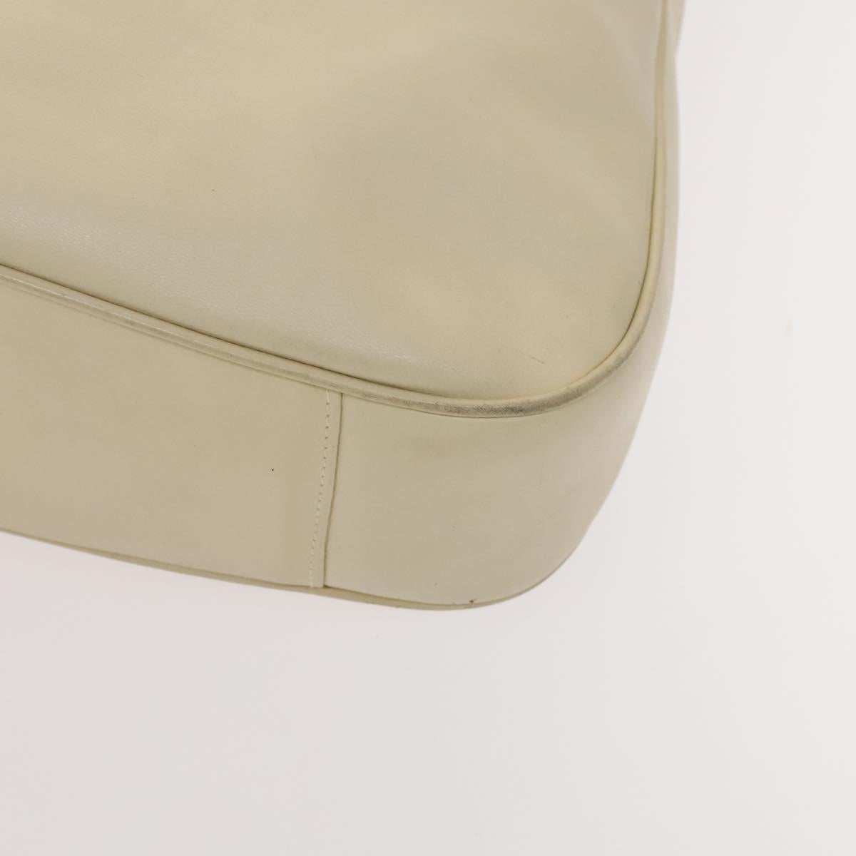 GUCCI Bamboo Shoulder Bag Leather 2way Cream Gold 001 1577 Auth 121835