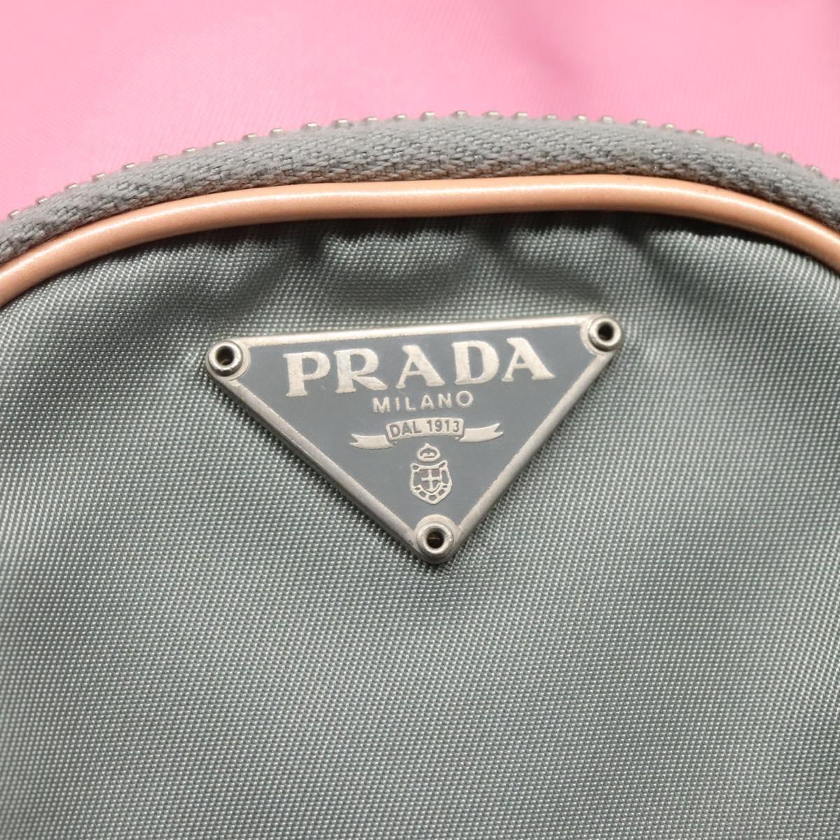 PRADA Hand Bag Nylon Pink Silver Auth 121843