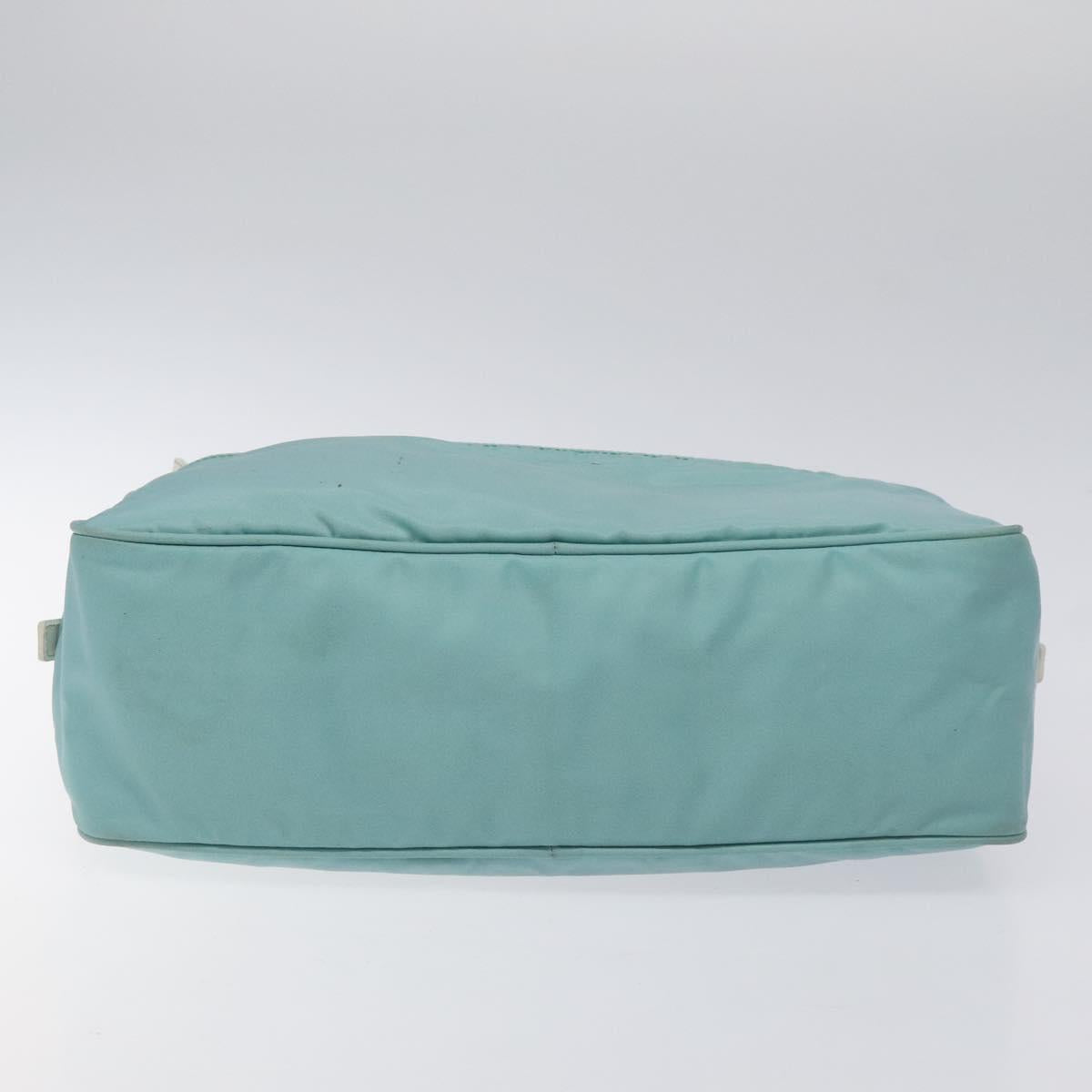 PRADA Hand Bag Nylon Blue Silver Auth 121844