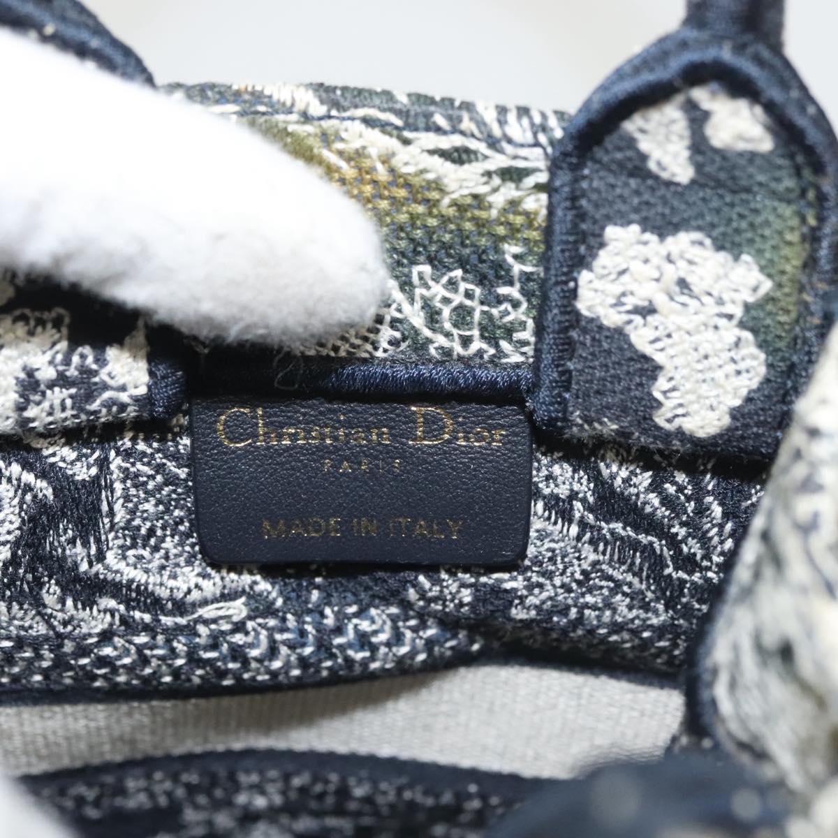 Christian Dior Mini Vertical Hand Bag Canvas 2way Black Auth 121850