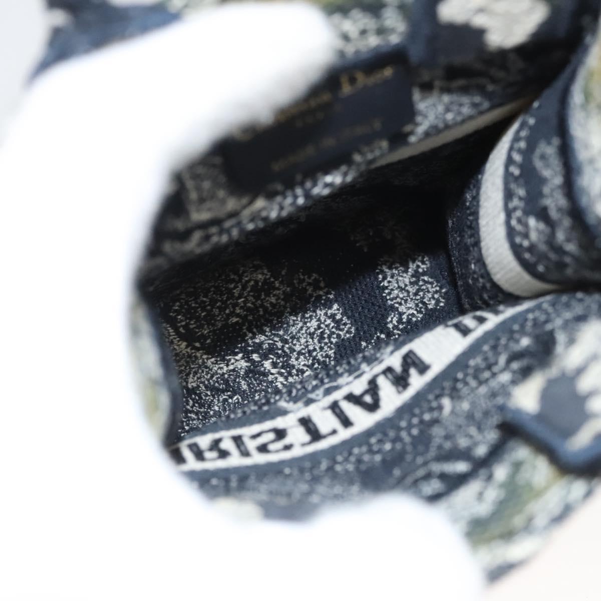 Christian Dior Mini Vertical Hand Bag Canvas 2way Black Auth 121850