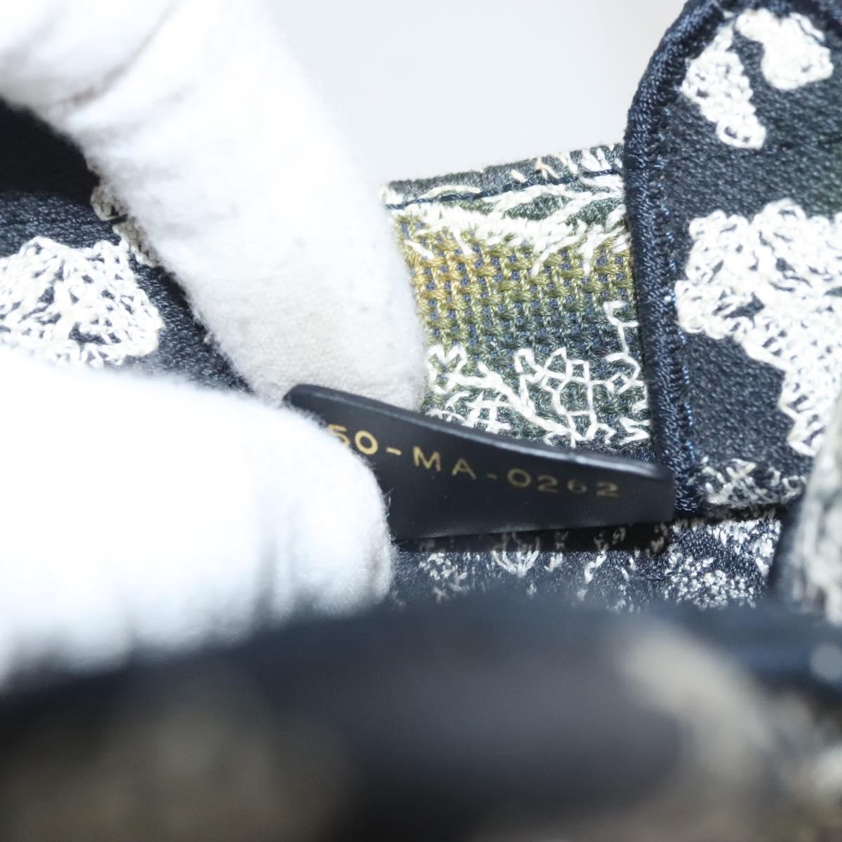 Christian Dior Mini Vertical Hand Bag Canvas 2way Black Auth 121850