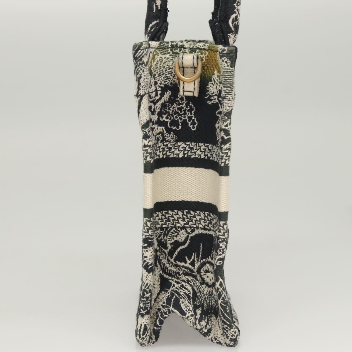 Christian Dior Mini Vertical Hand Bag Canvas 2way Black Auth 121850