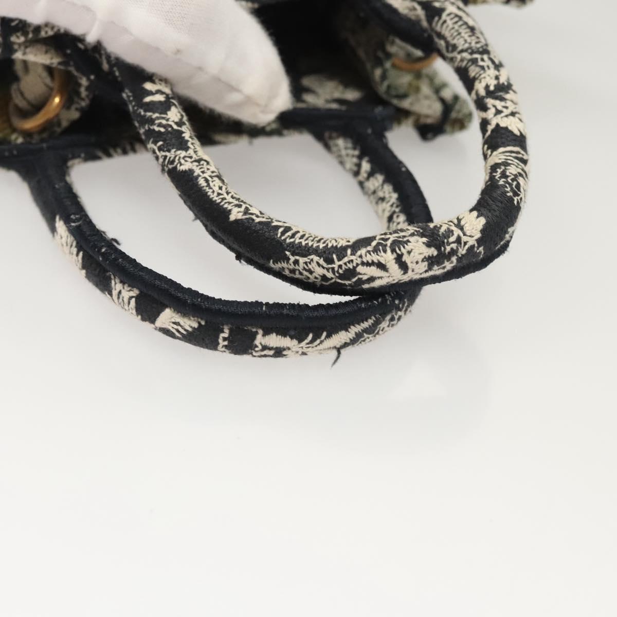 Christian Dior Mini Vertical Hand Bag Canvas 2way Black Auth 121850