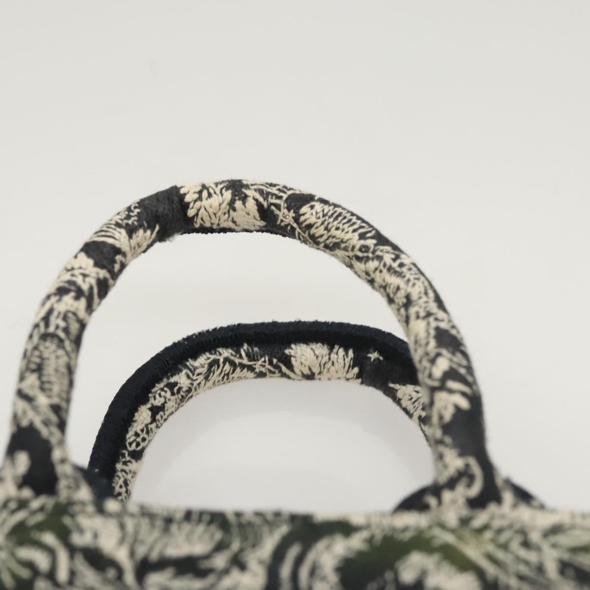 Christian Dior Mini Vertical Hand Bag Canvas 2way Black Auth 121850