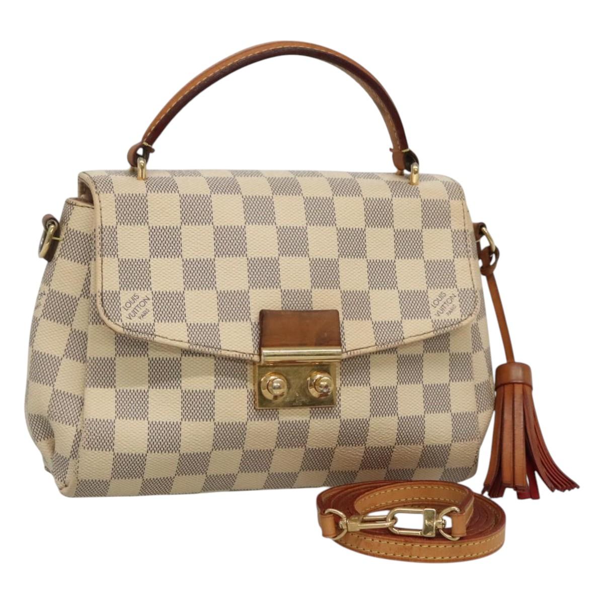 LOUIS VUITTON Damier Azur Croisette Hand Bag 2way N41581 LV Auth 121869