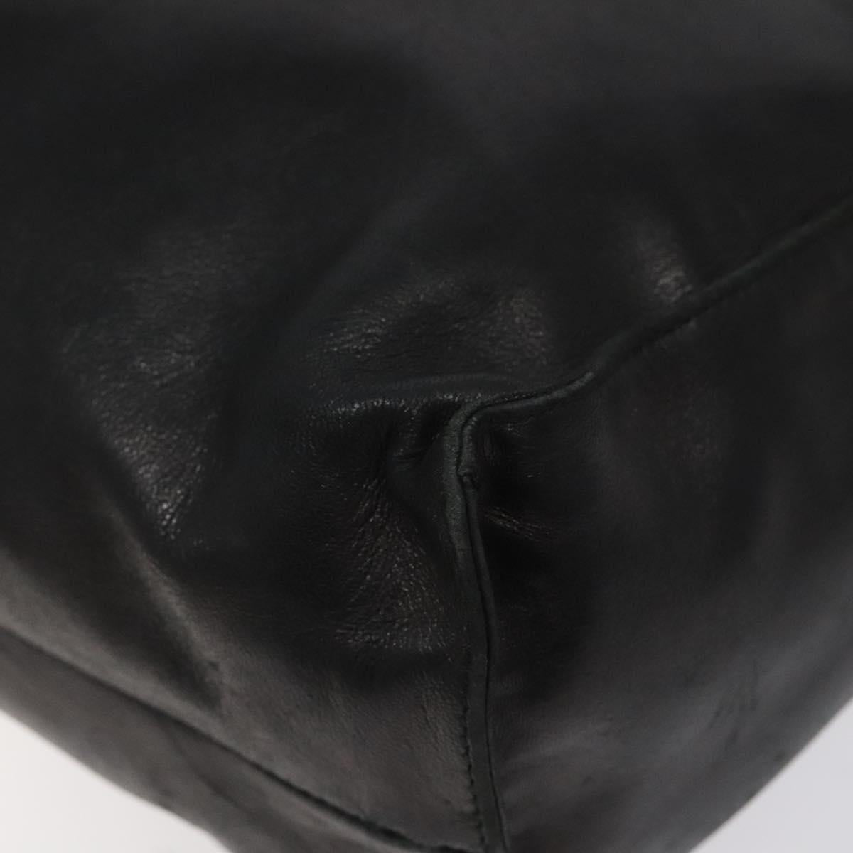 PRADA Hand Bag Leather Black Auth 121881