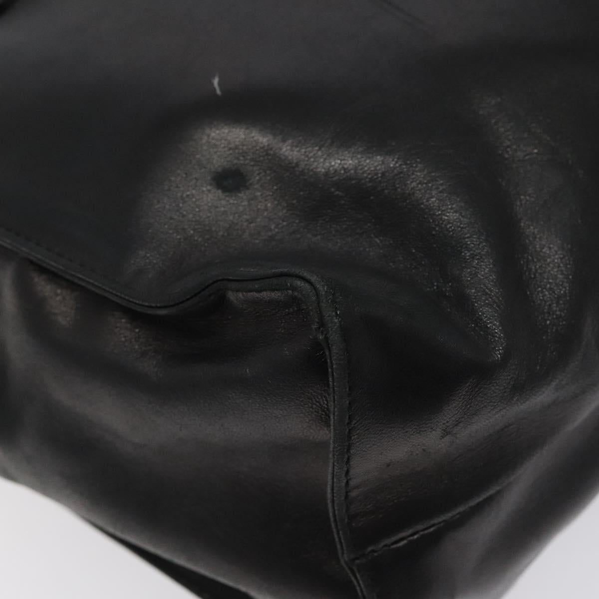 PRADA Hand Bag Leather Black Auth 121881