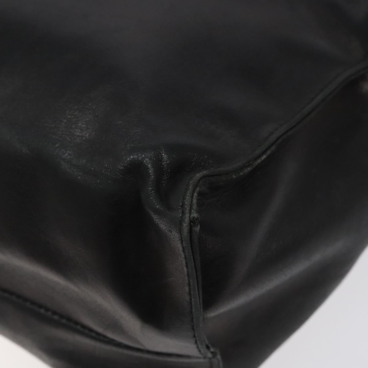 PRADA Hand Bag Leather Black Auth 121881