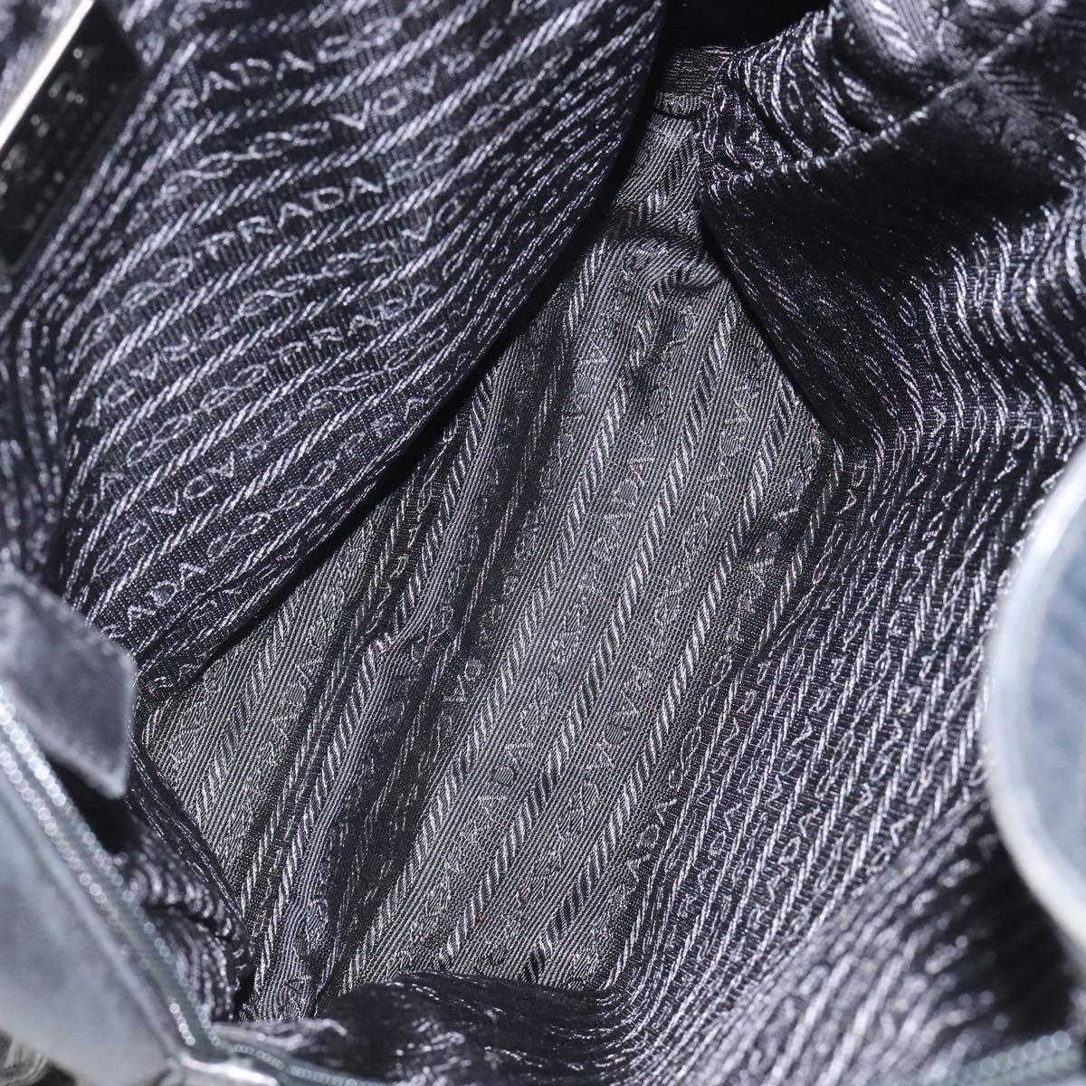 PRADA Hand Bag Leather Black Auth 121881