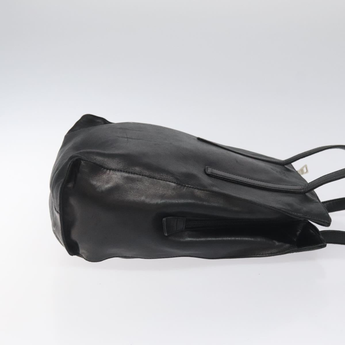 PRADA Hand Bag Leather Black Auth 121881