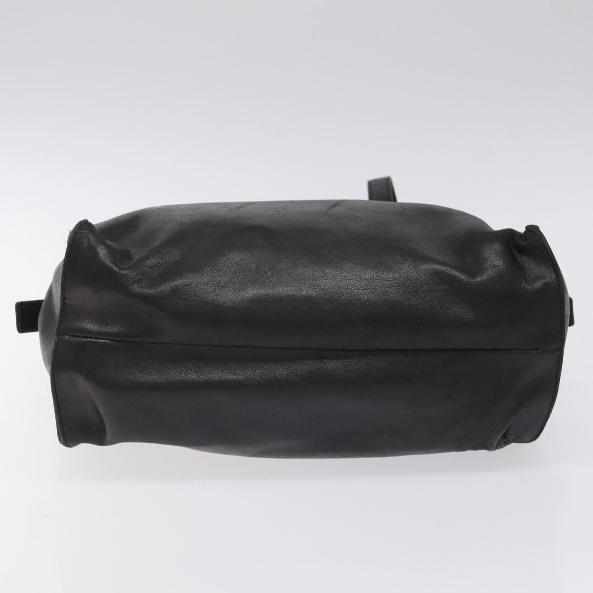 PRADA Hand Bag Leather Black Auth 121881