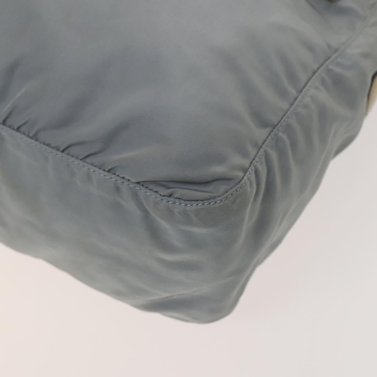 PRADA Shoulder Bag Nylon Light Blue Silver Auth 121882