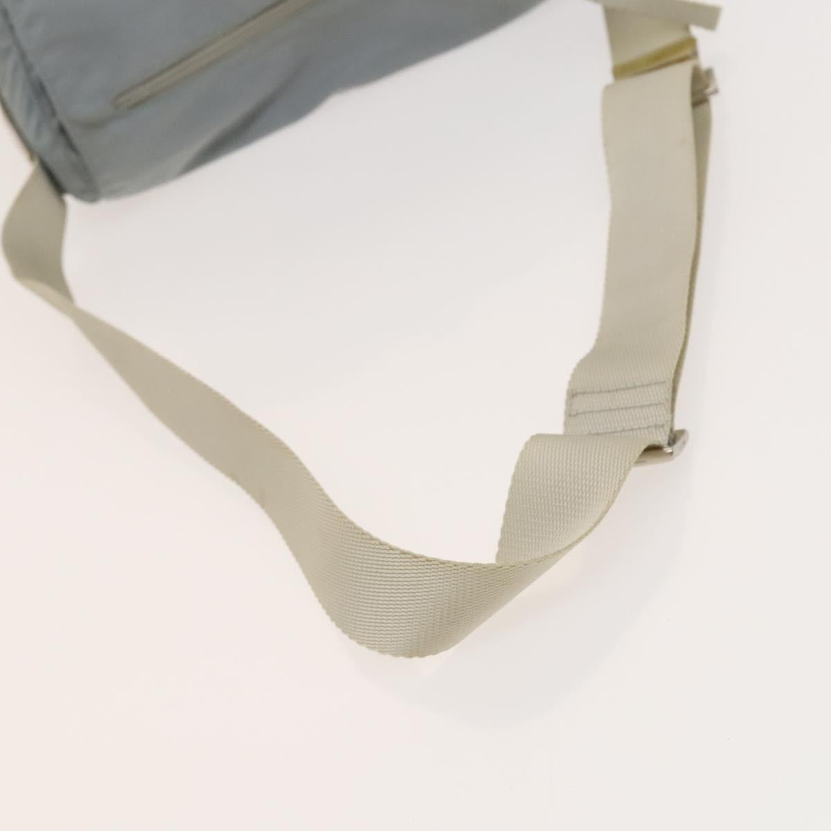PRADA Shoulder Bag Nylon Light Blue Silver Auth 121882