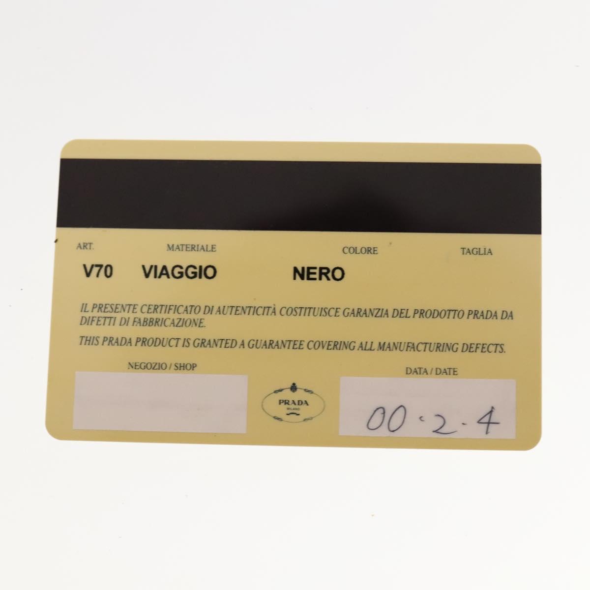 PRADA Boston Bag Nylon 2way Black Silver Auth 121883