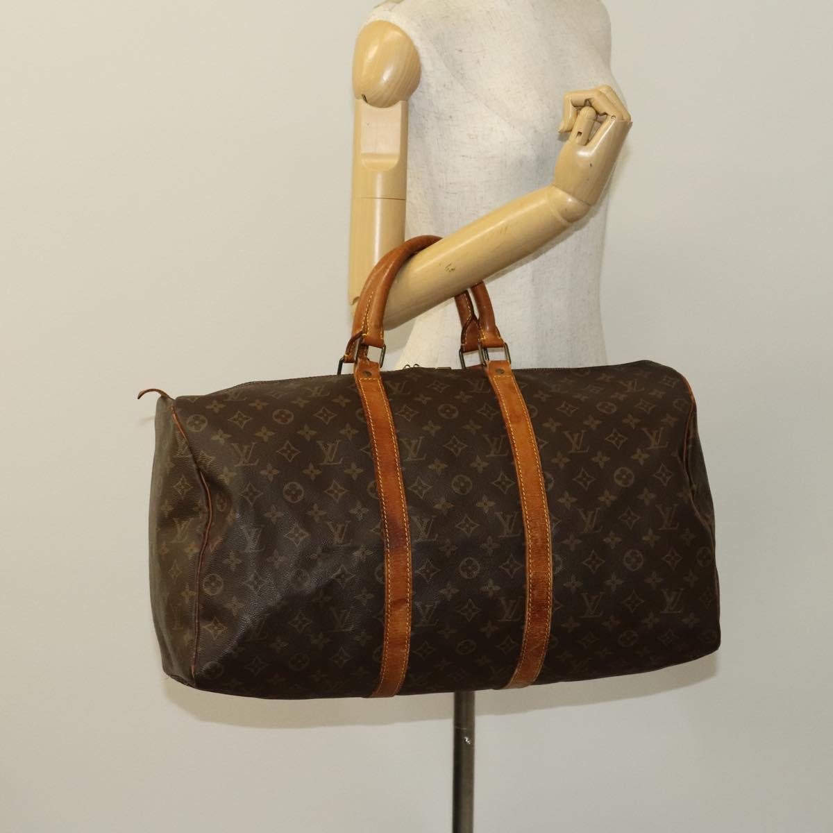 LOUIS VUITTON Monogram Keepall 50 Boston Bag M41426 LV Auth 121904