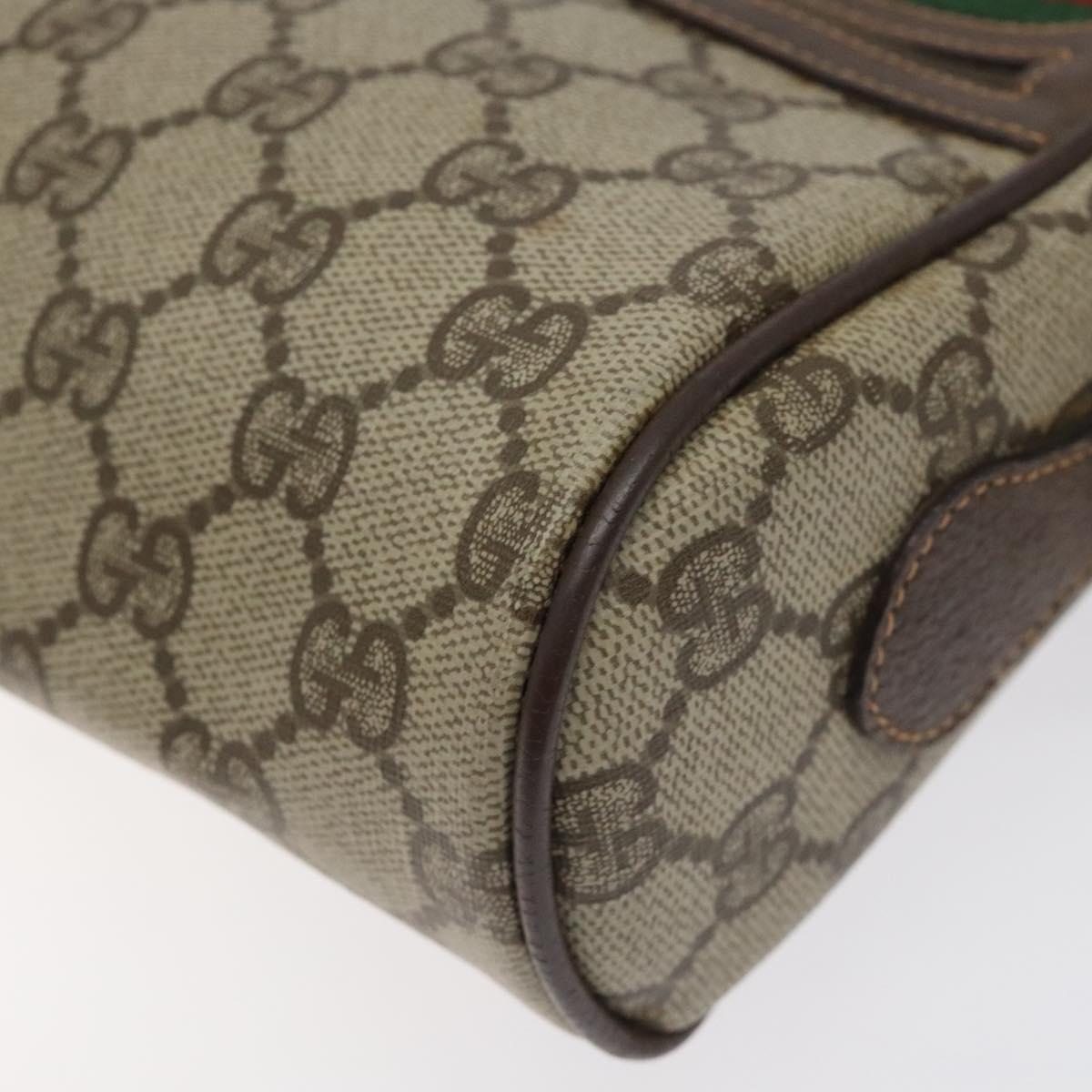GUCCI GG Supreme Web Sherry Line Shoulder Bag PVC Beige 56 02 087 Auth 121924