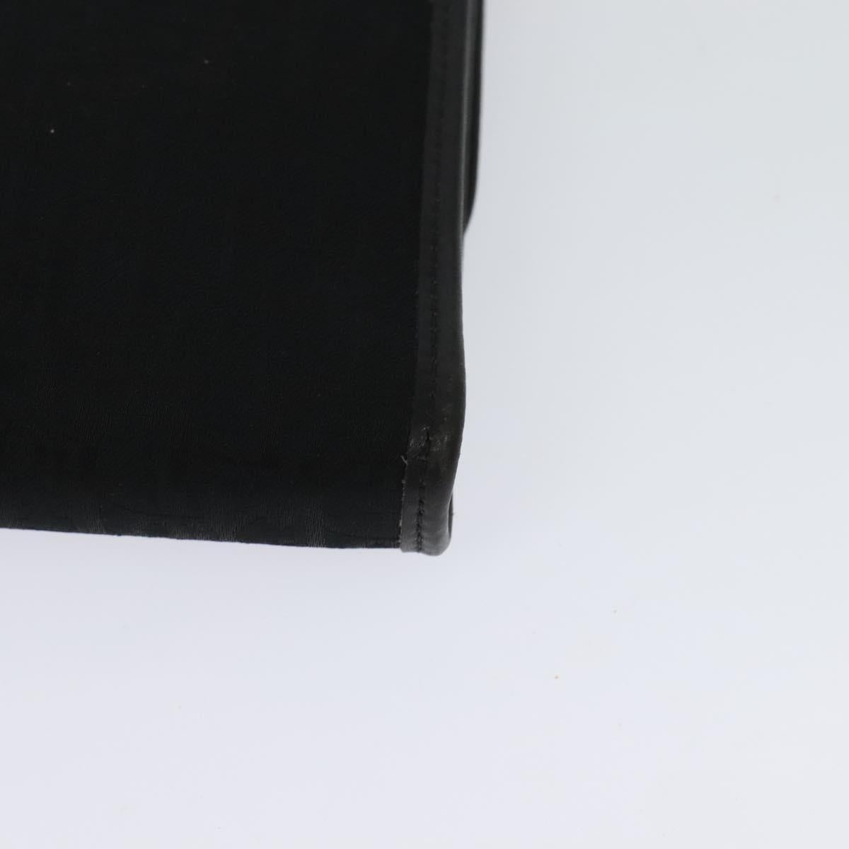 Christian Dior Trotter Canvas Shoulder Bag Black Gold Auth 121934