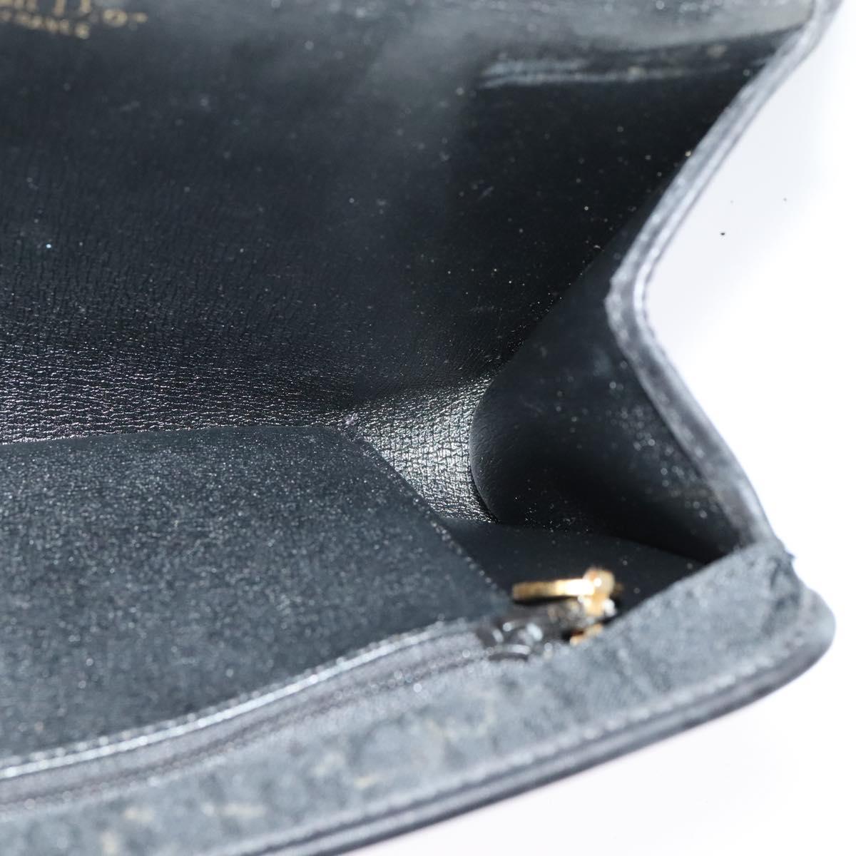 Christian Dior Trotter Canvas Shoulder Bag Black Gold Auth 121934