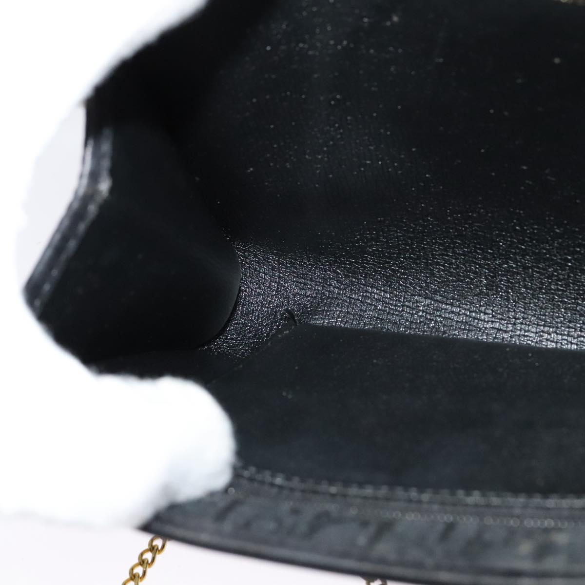 Christian Dior Trotter Canvas Shoulder Bag Black Gold Auth 121934