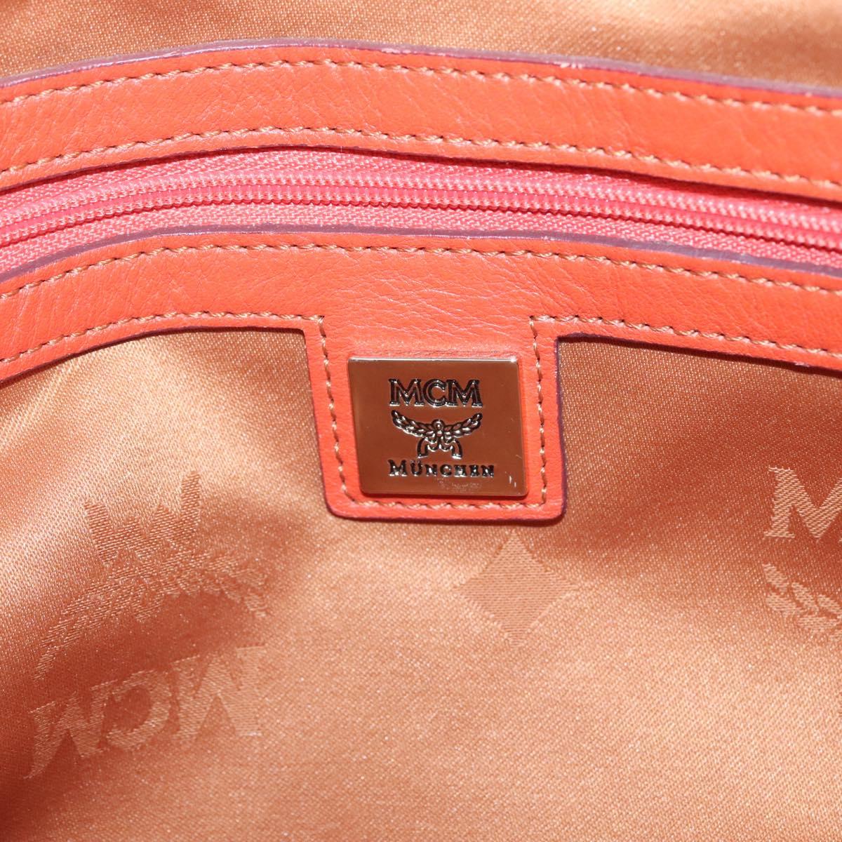 MCM Logogram Vicetos Tote Bag Canvas 2way Brown Gold Auth 121967