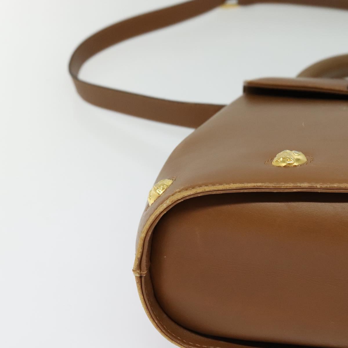 Salvatore Ferragamo Hand Bag Leather 2way Brown Gold Auth 121973