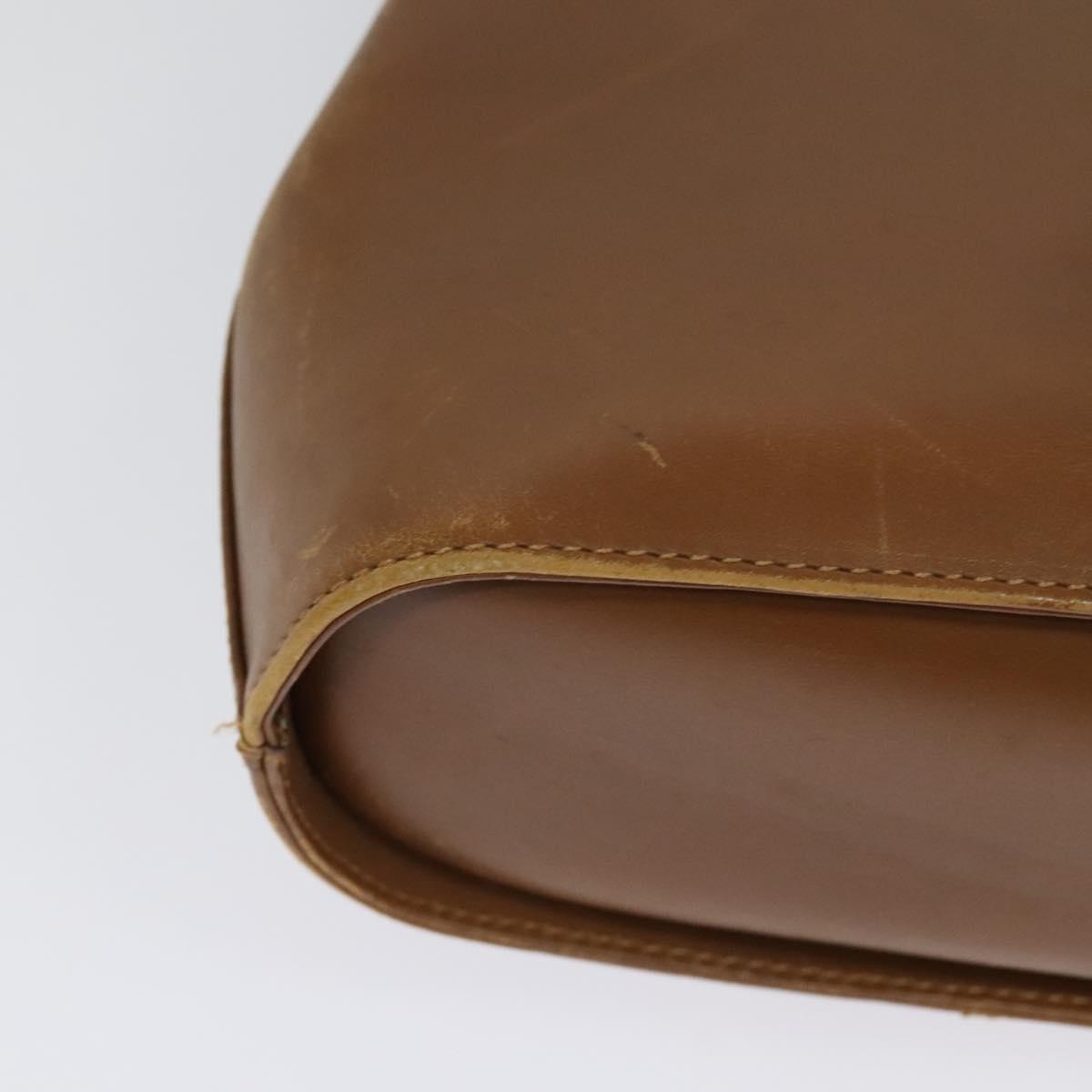 Salvatore Ferragamo Hand Bag Leather 2way Brown Gold Auth 121973