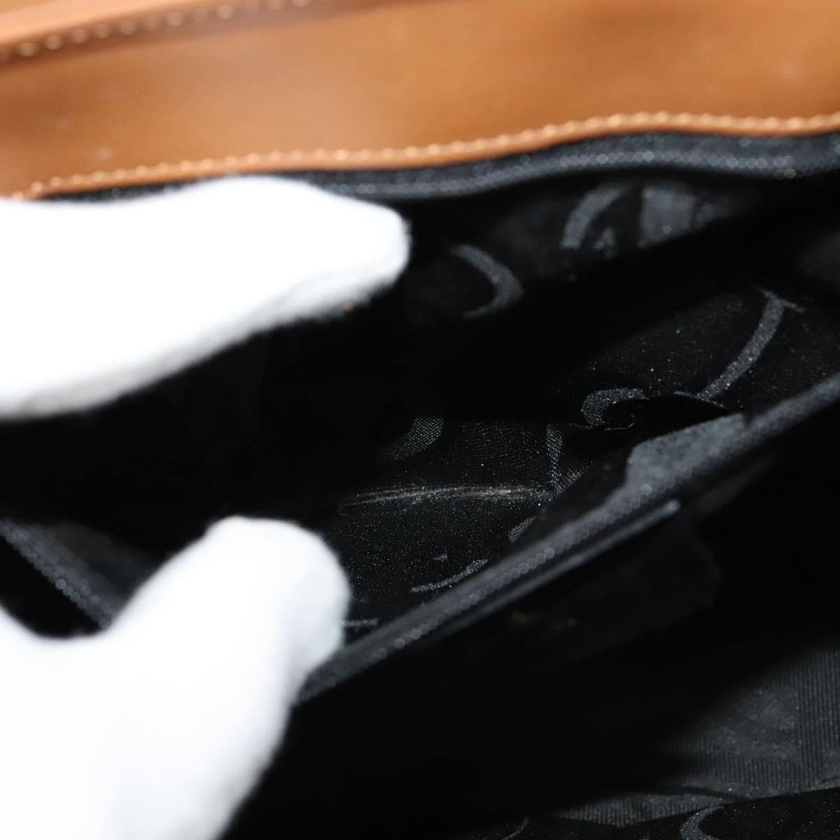 Salvatore Ferragamo Hand Bag Leather 2way Brown Gold Auth 121973