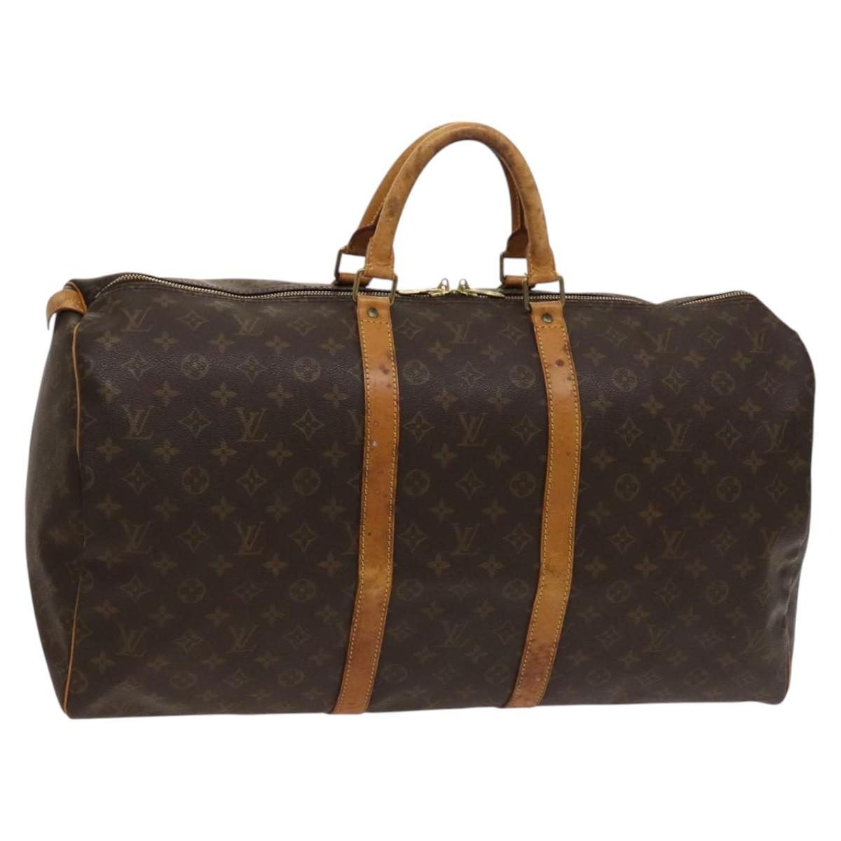 LOUIS VUITTON Monogram Keepall 55 Boston Bag M41424 LV Auth 121987
