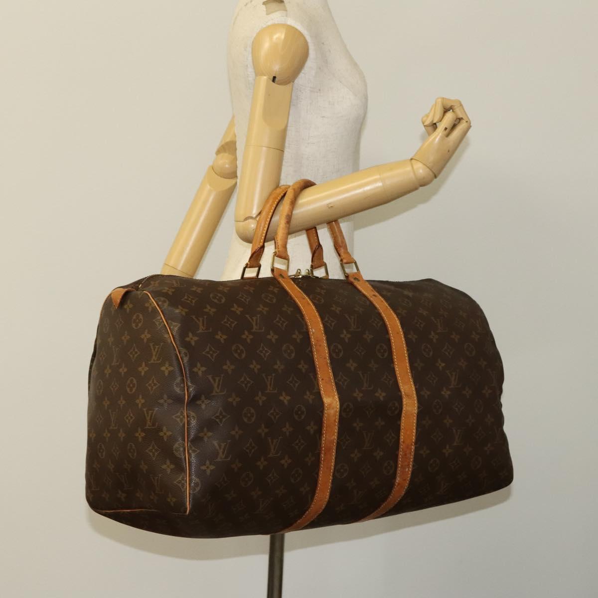 LOUIS VUITTON Monogram Keepall 55 Boston Bag M41424 LV Auth 121987