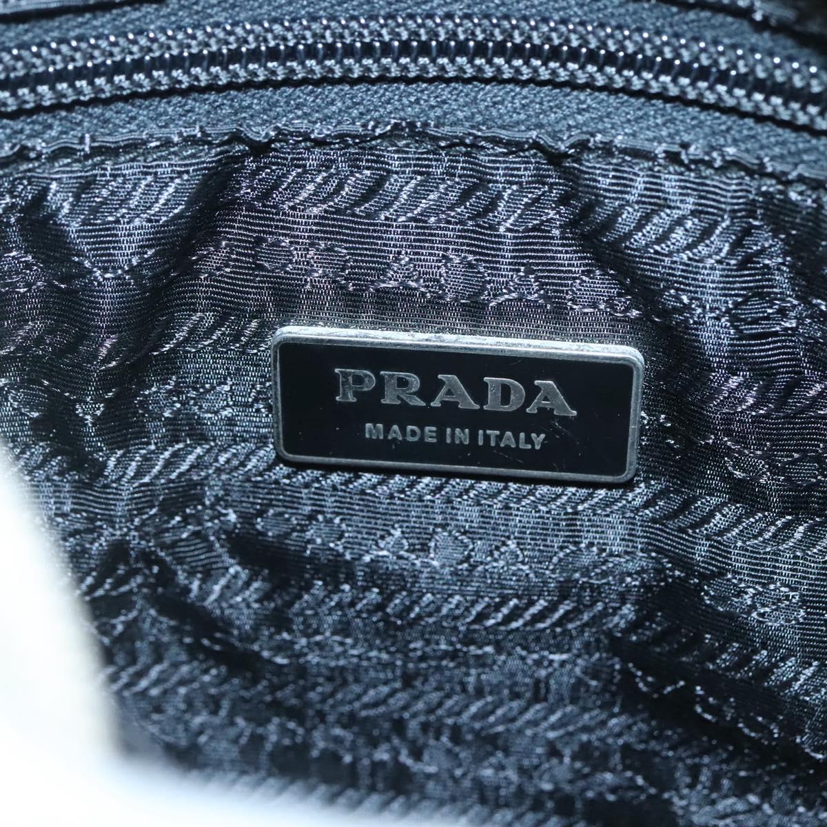 PRADA Hand Bag Tweed Leather Beige Auth 121997